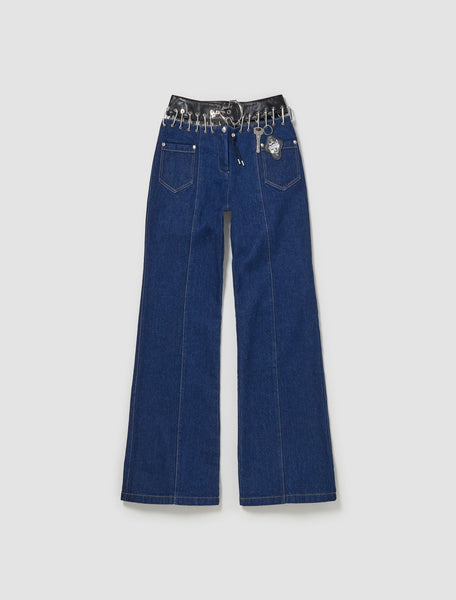 パンツ chopova lowena carabiner blue trousers Chopova Lowena - Bump Carabiner Jeans in Blue - 4072 – Voo Store