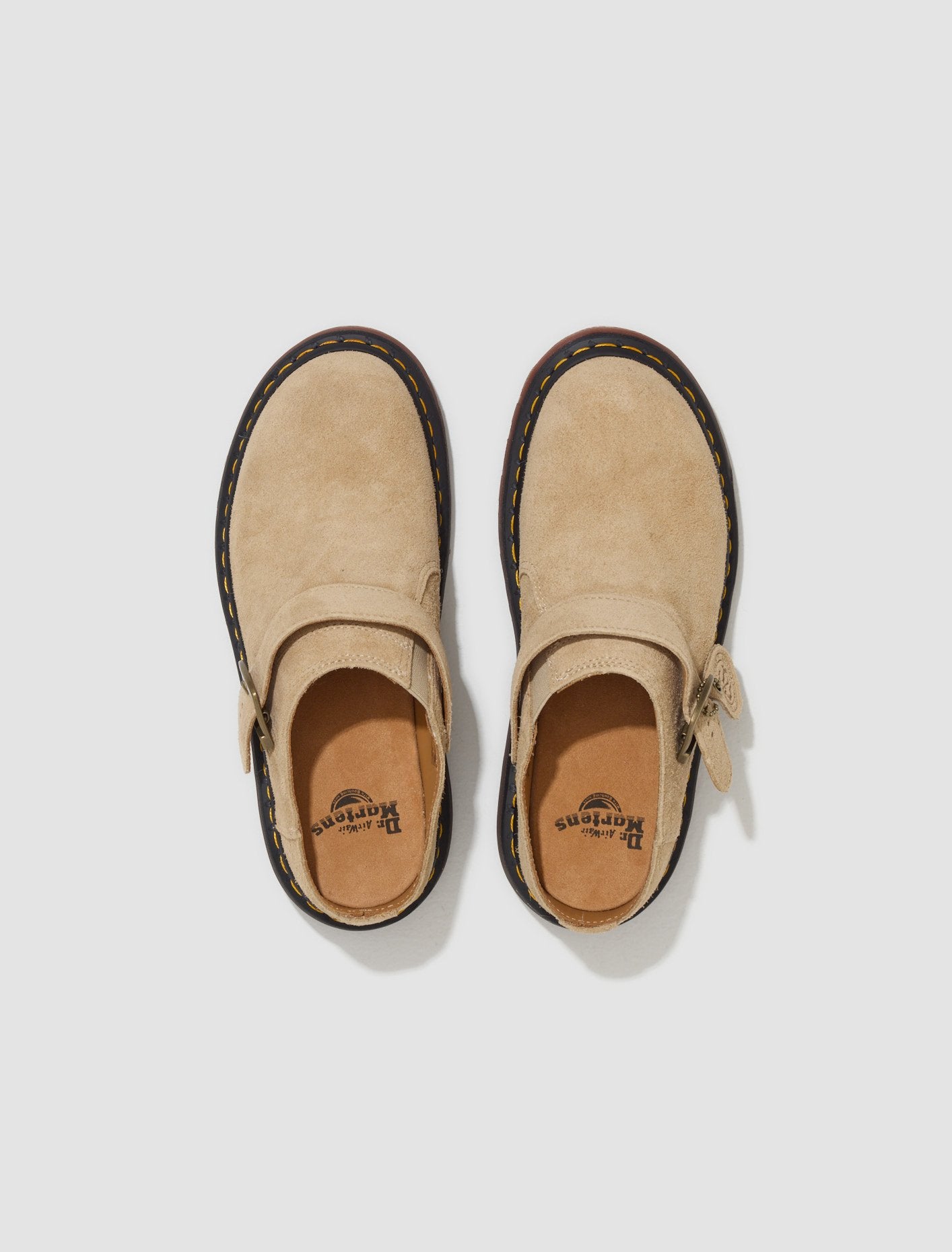 Isham Desert Oasis Suede Mules in Parchment Beige