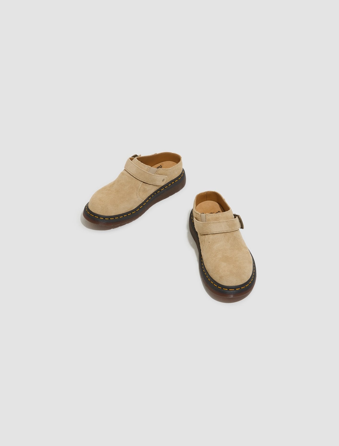 Isham Desert Oasis Suede Mules in Parchment Beige