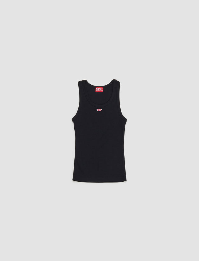 Tank Top with Logo Patch in Black