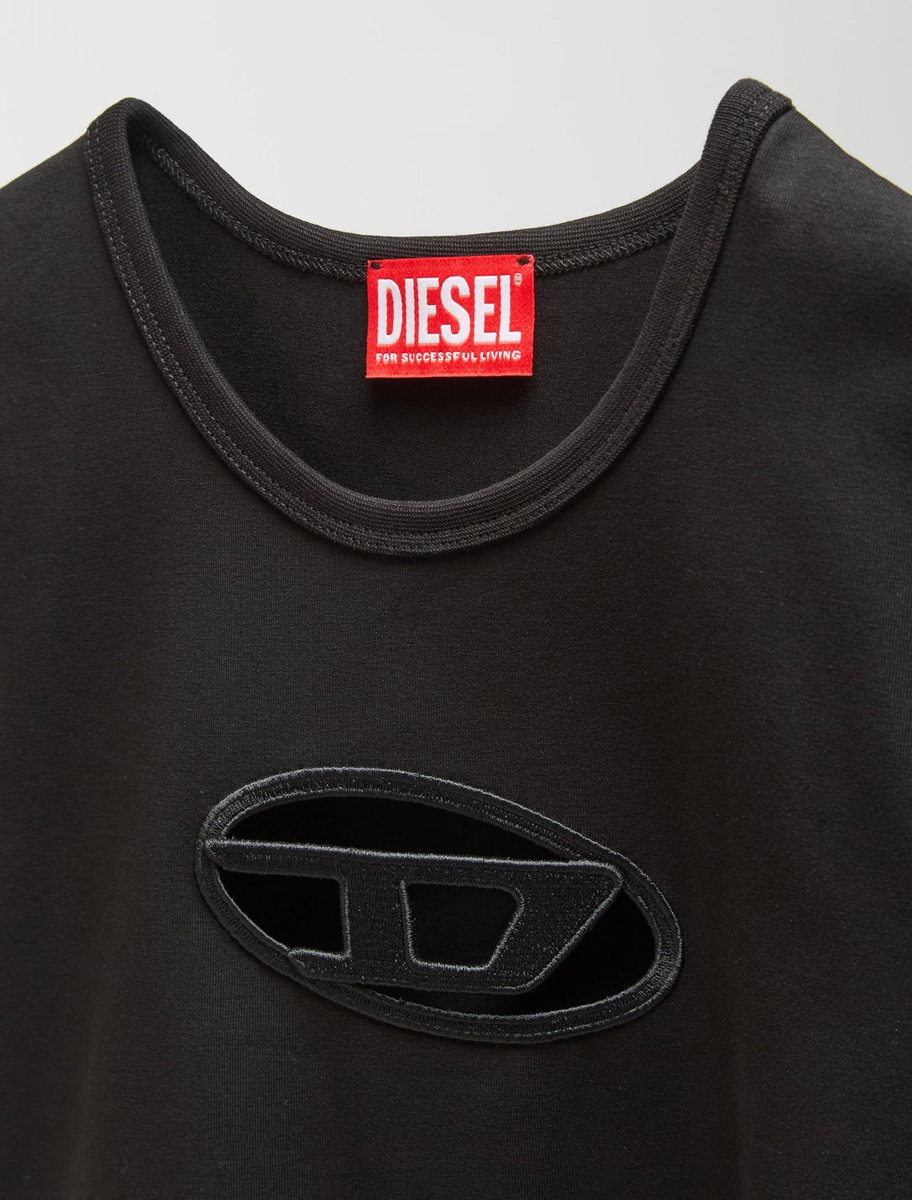 T-Shirt with Cutout Logo in Black