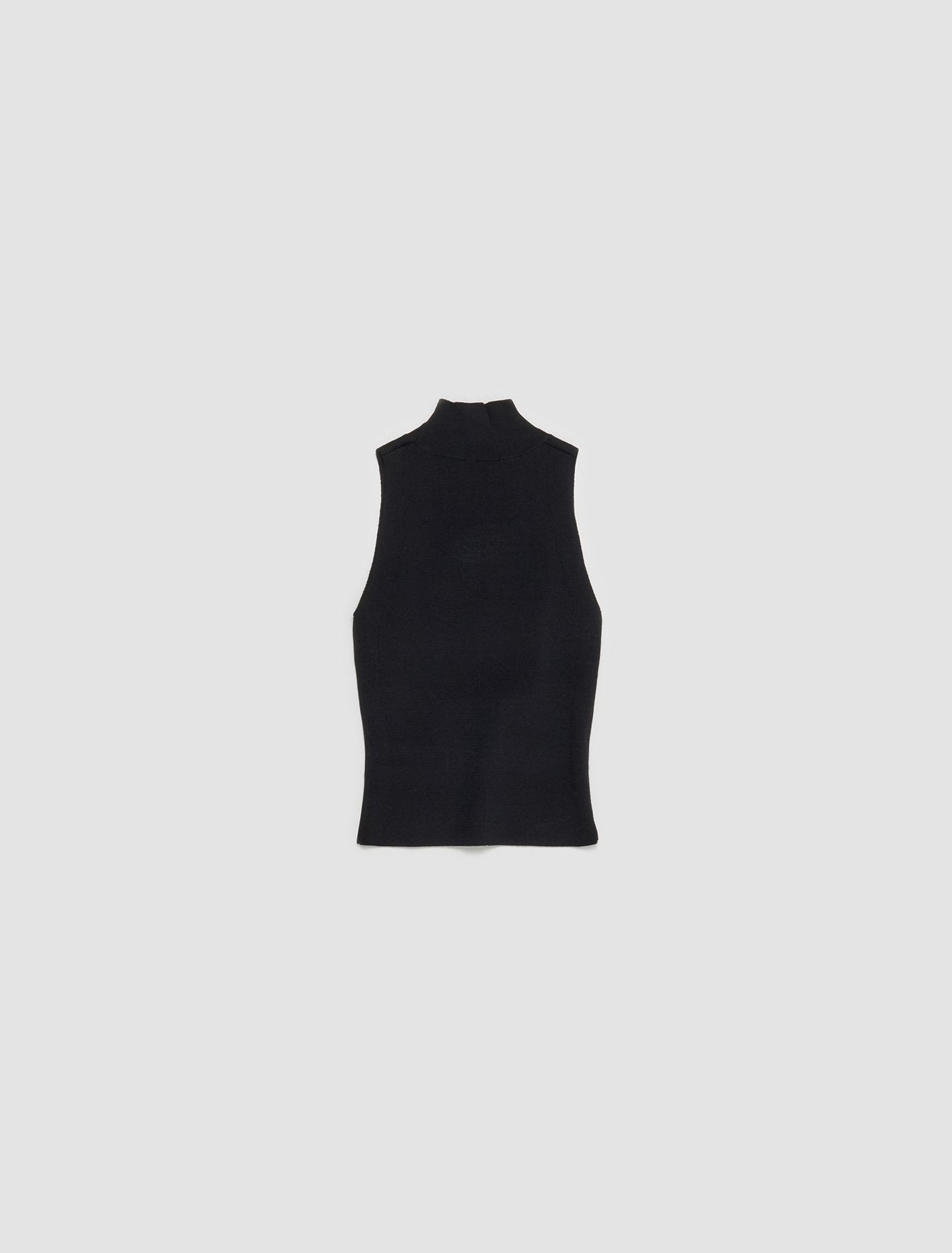 Rib-Knit Turtlenek Top in Black