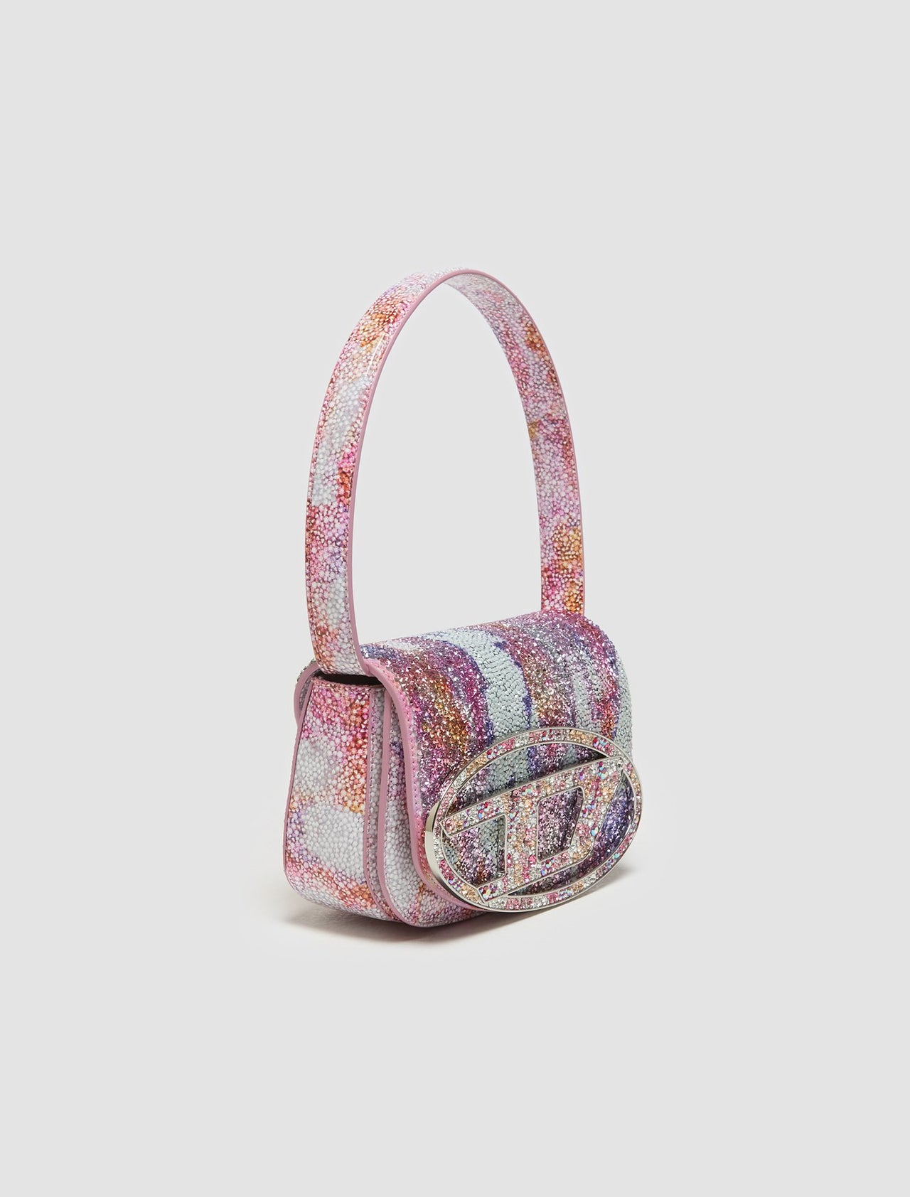 1Dr Embellished Shoulder Bag in Multicolor Pink