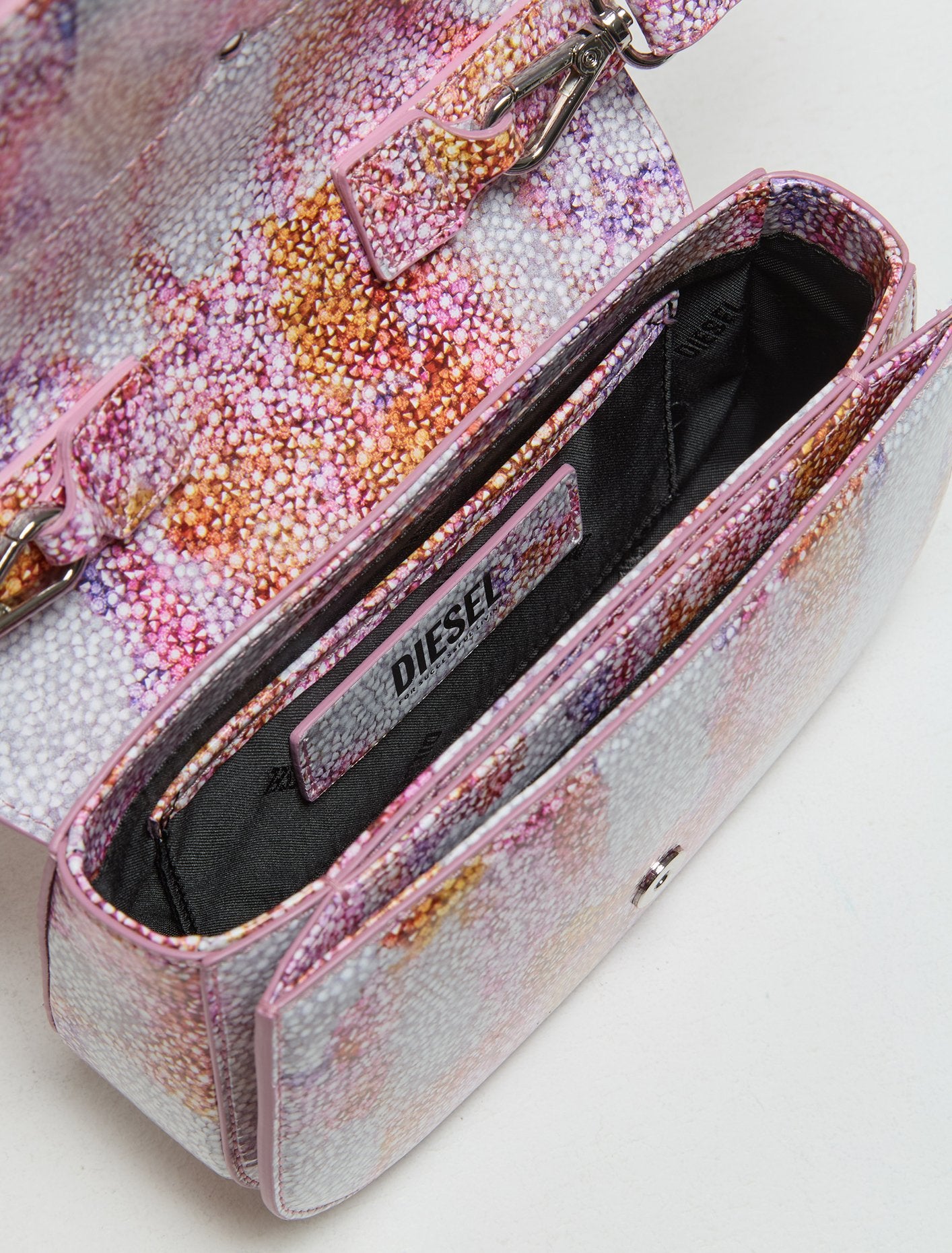 1Dr Embellished Shoulder Bag in Multicolor Pink