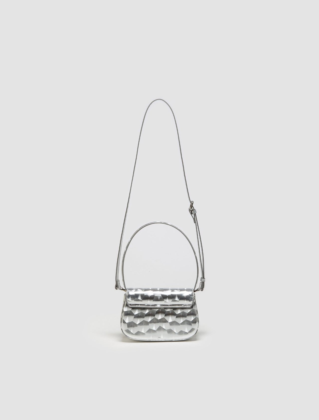 1Dr Shoulder Bag in Textured Silver