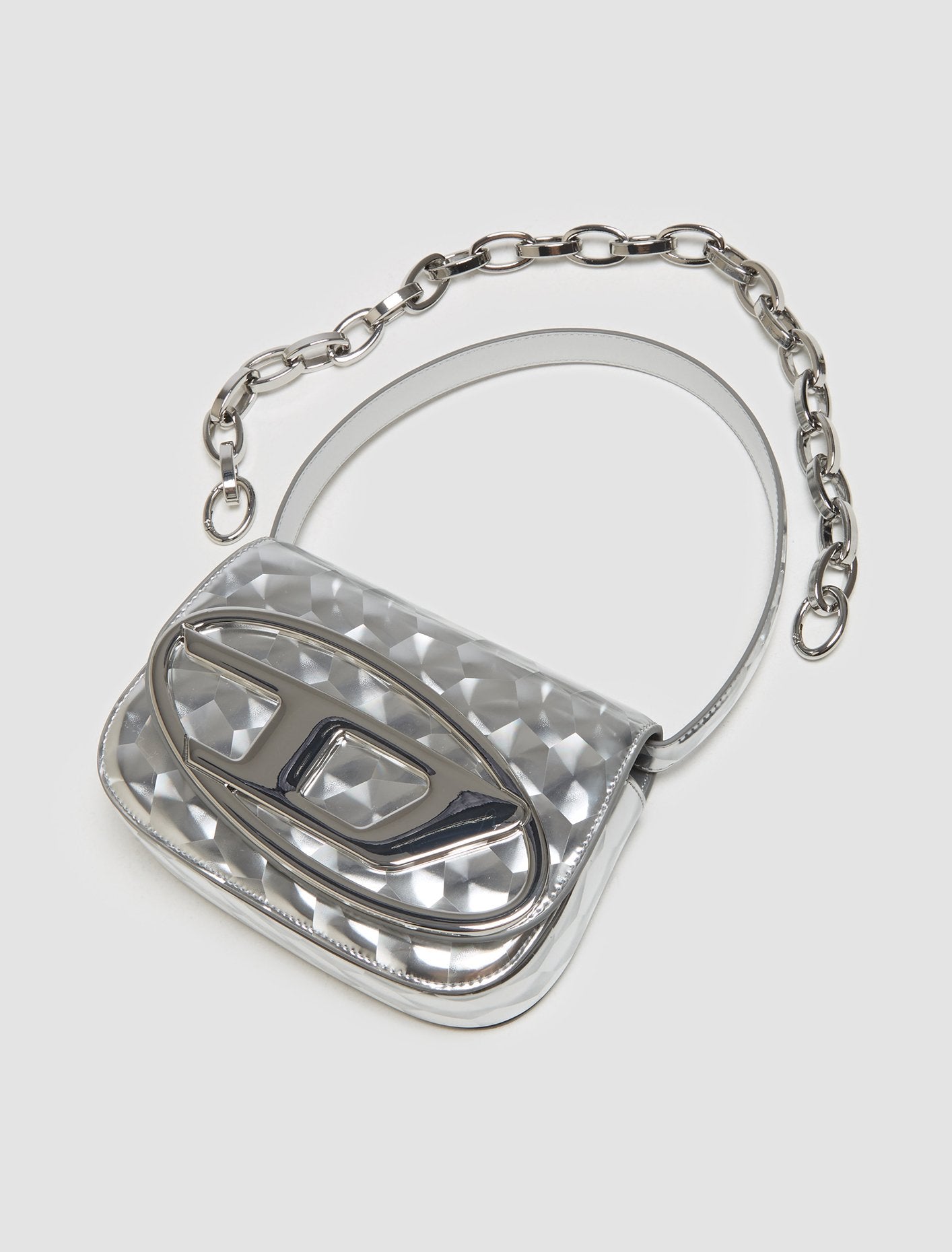 1Dr Shoulder Bag in Textured Silver