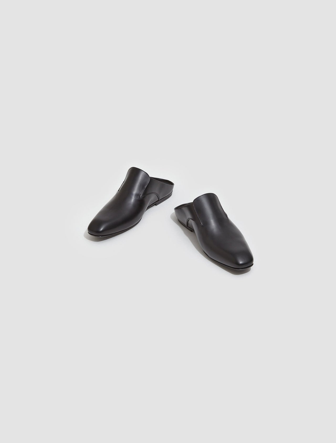 Paneled Mules in Black