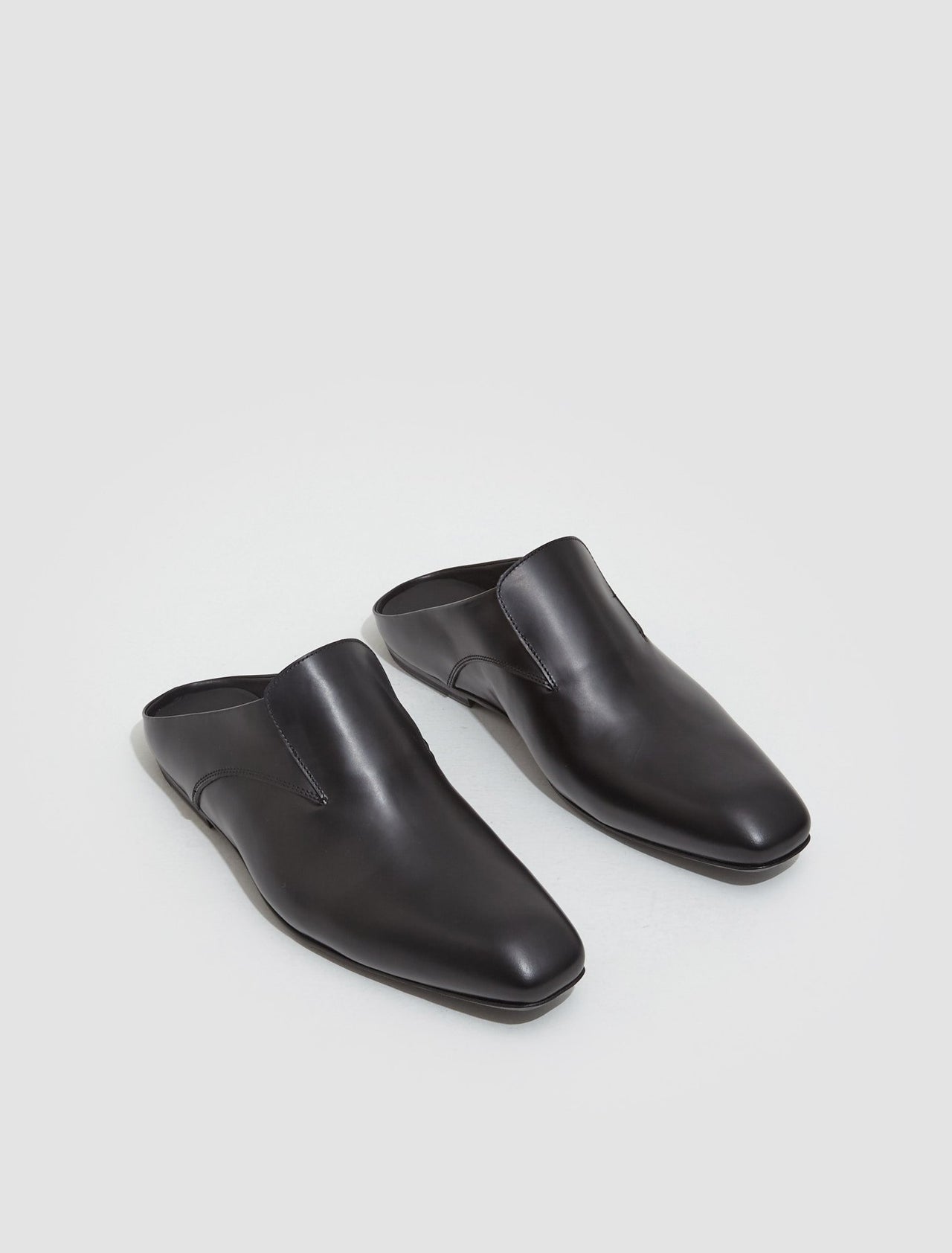 Paneled Mules in Black