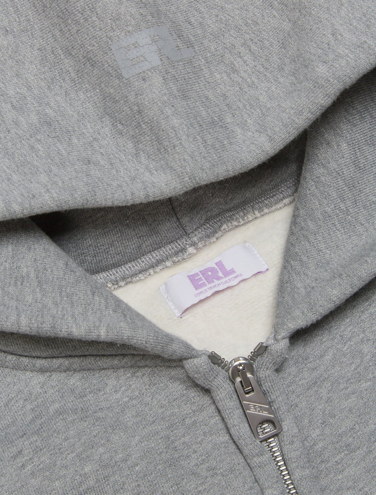 Swirl Zipped Knit Hoodie in Grey