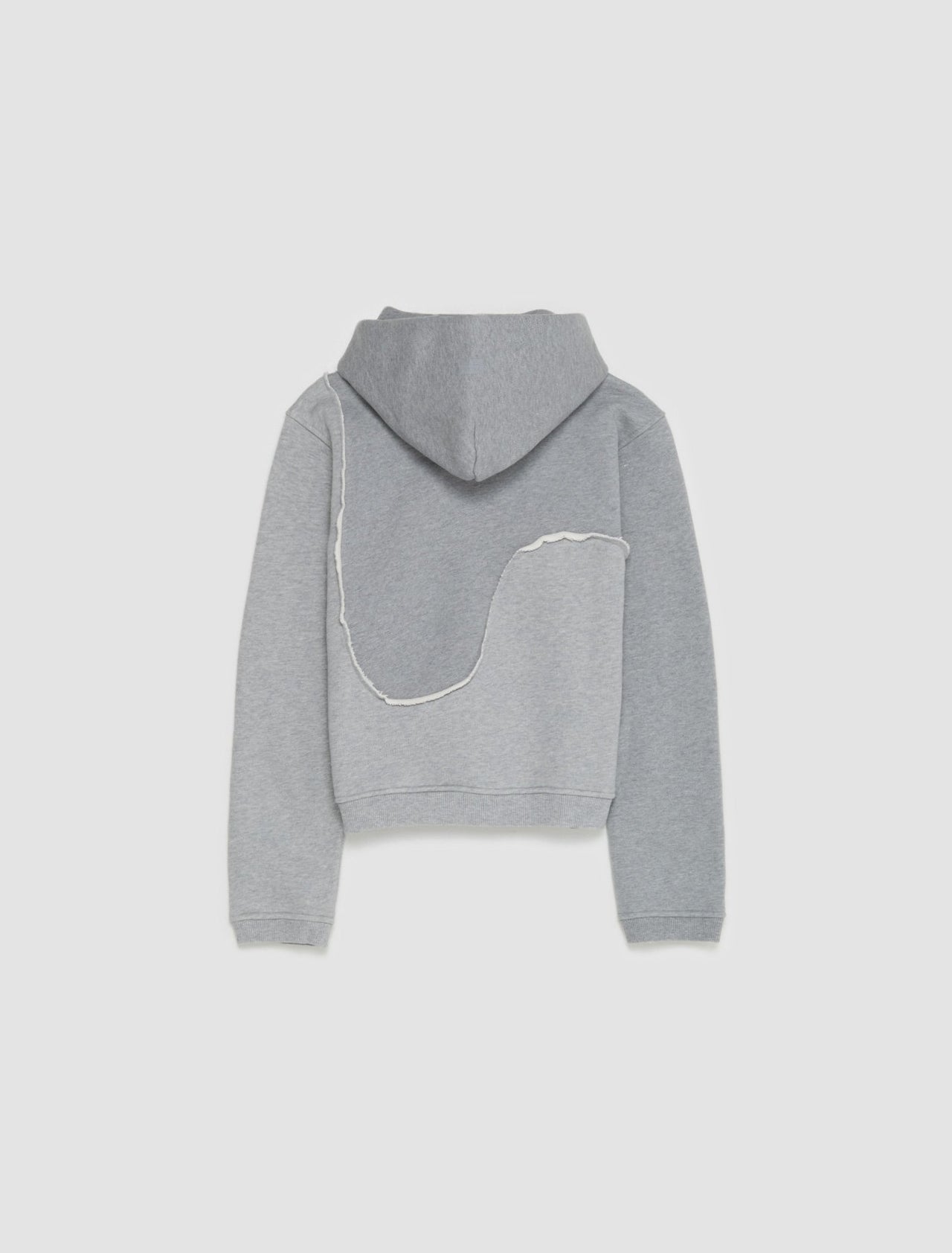 Swirl Zipped Knit Hoodie in Grey