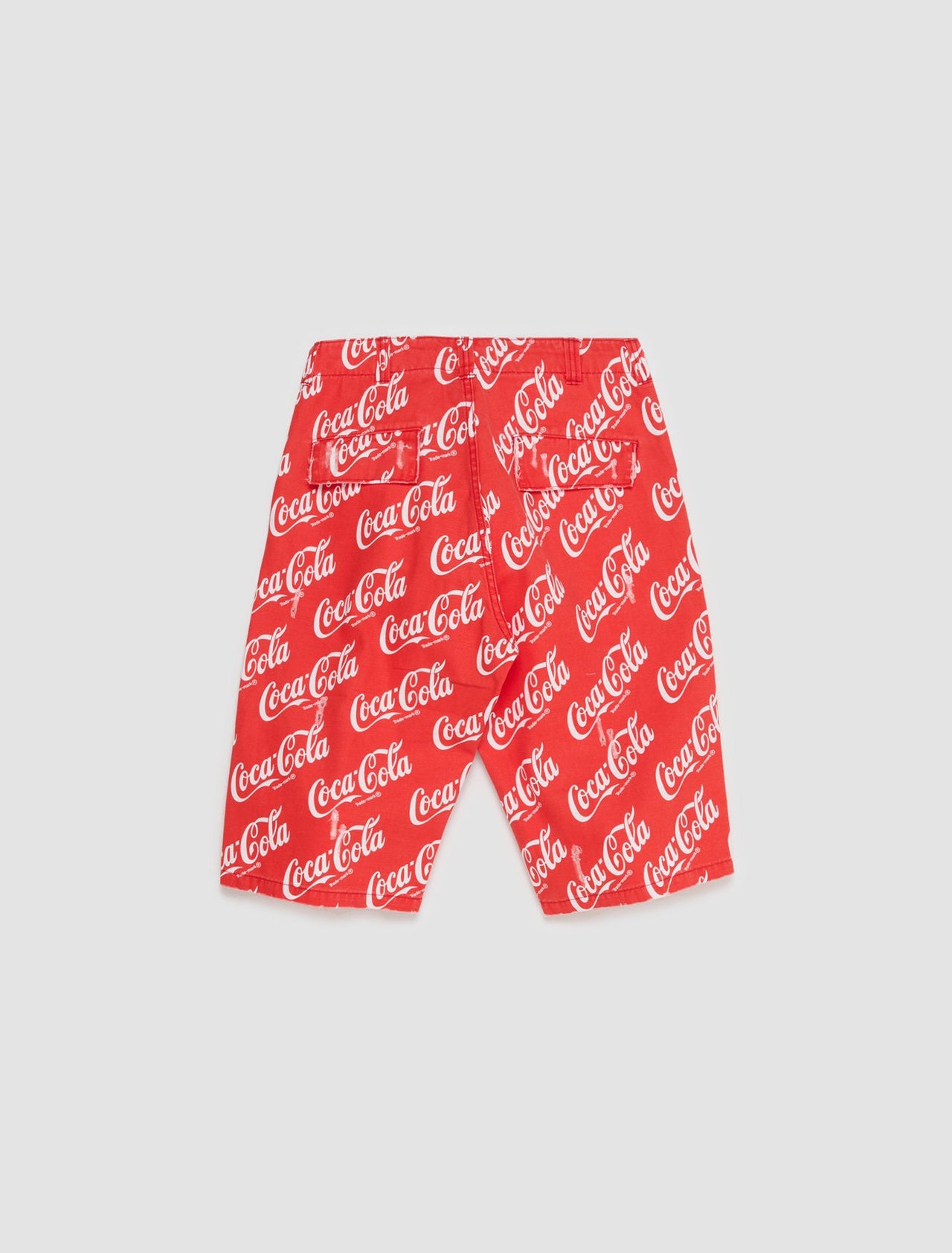 Woven Printed Canvas Shorts in Coca Cola