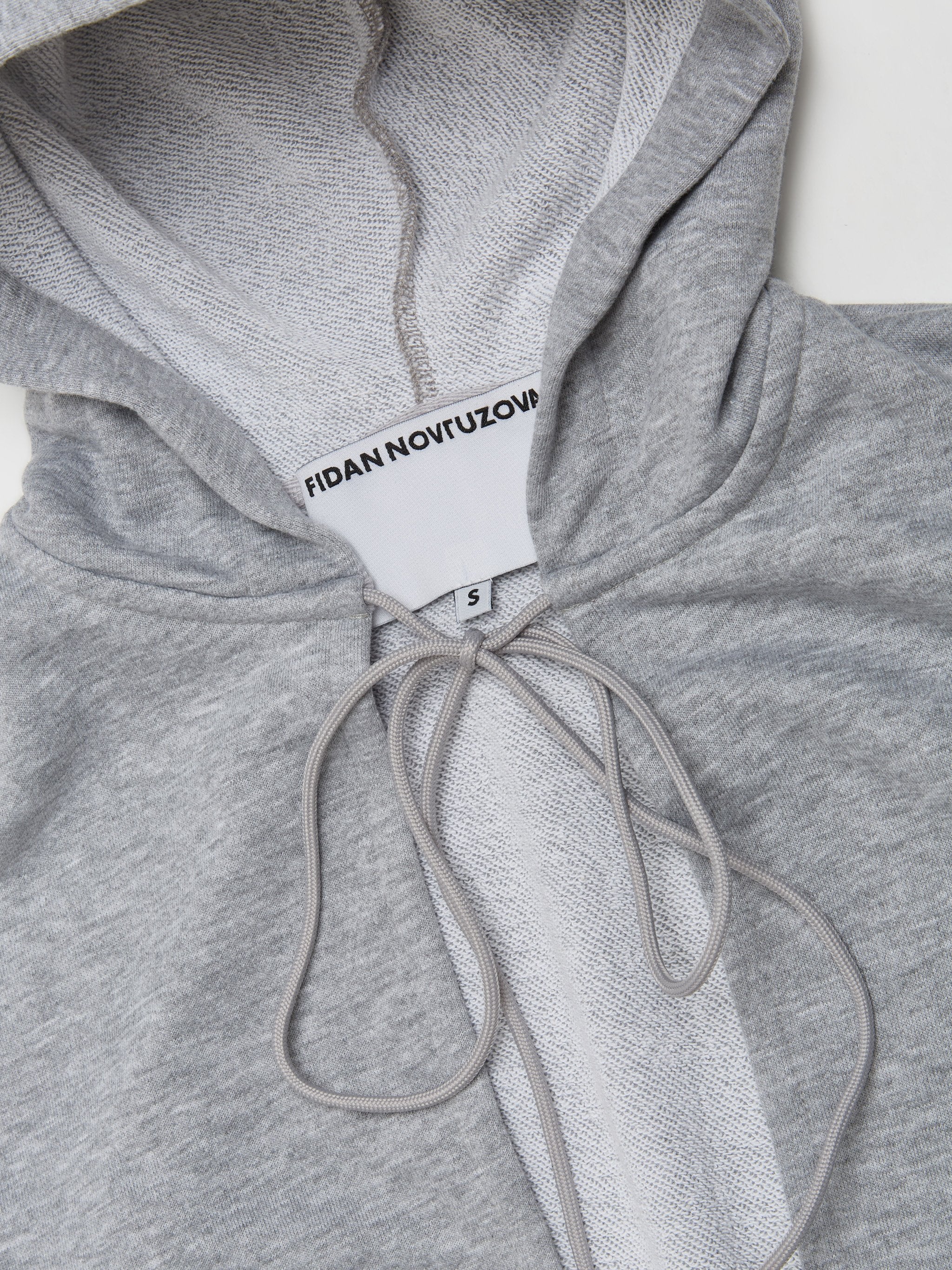 Irina Cut-Out Hoodie in Grey Melange