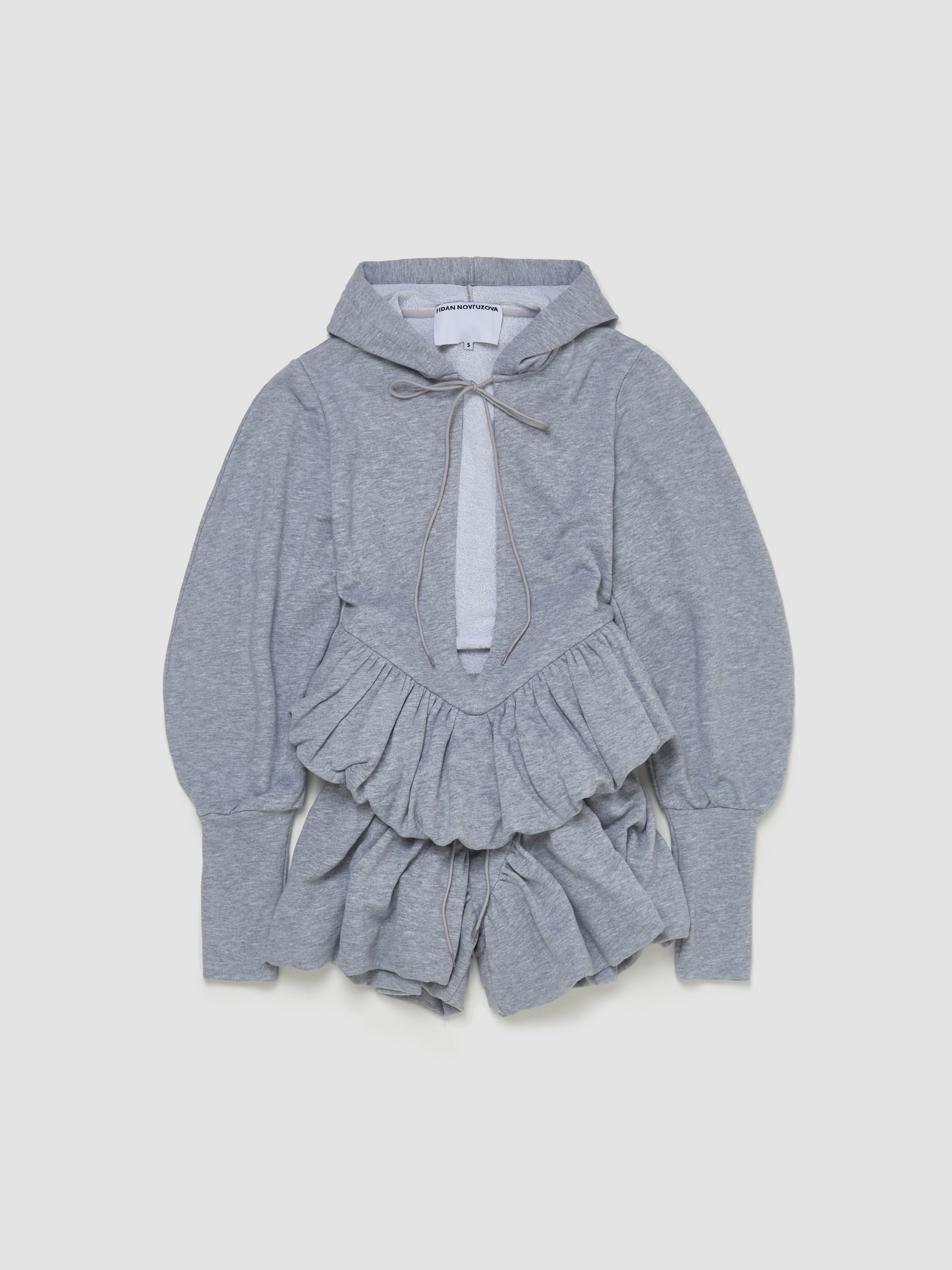 Irina Cut-Out Hoodie in Grey Melange