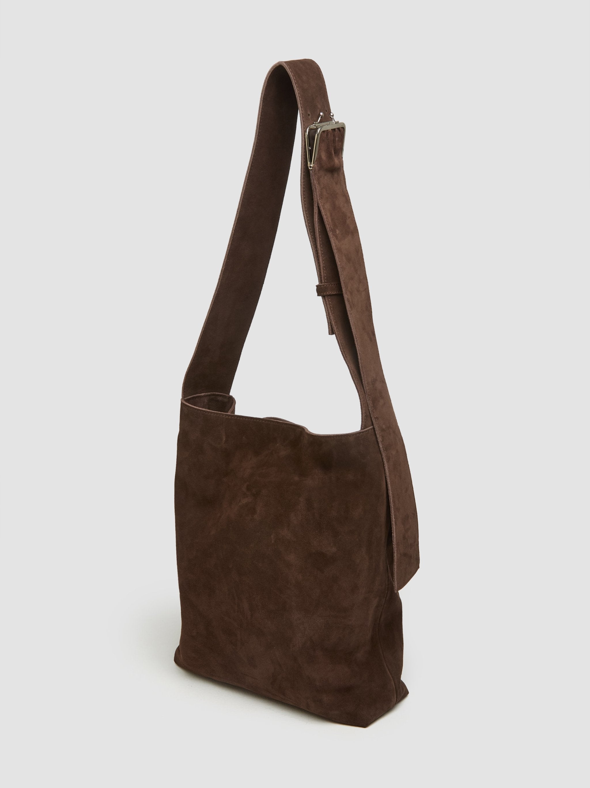 Ava Suede Bag in Dark Brown