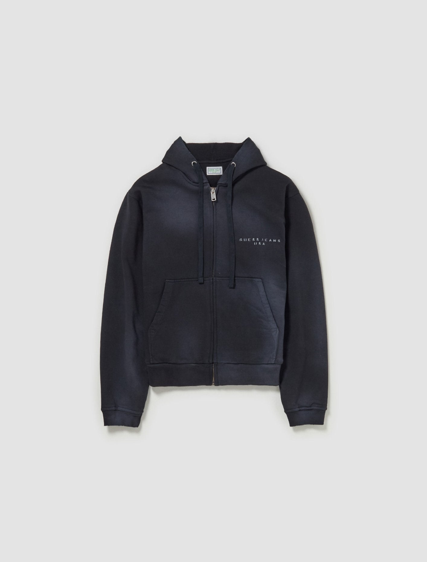 Full-Zip Hoodie in Washed Out Black