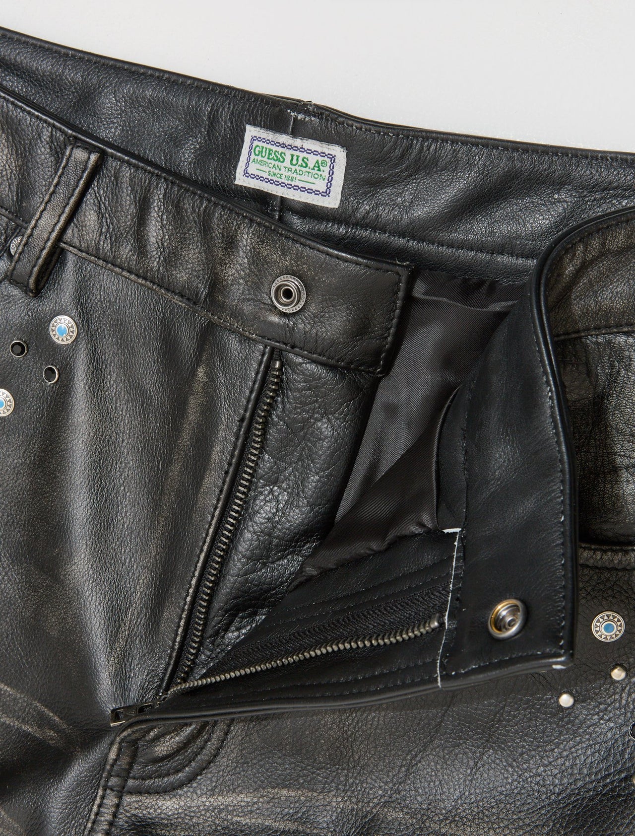 Leather Flare Pants in Jet Black