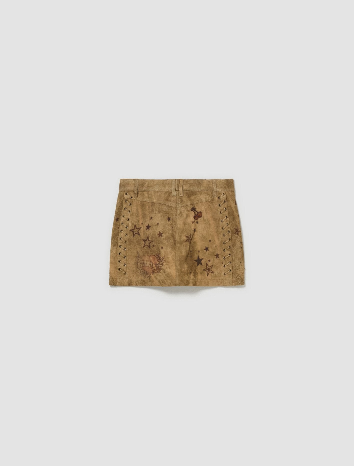 Printed Suede Skirt in Grayson Tan