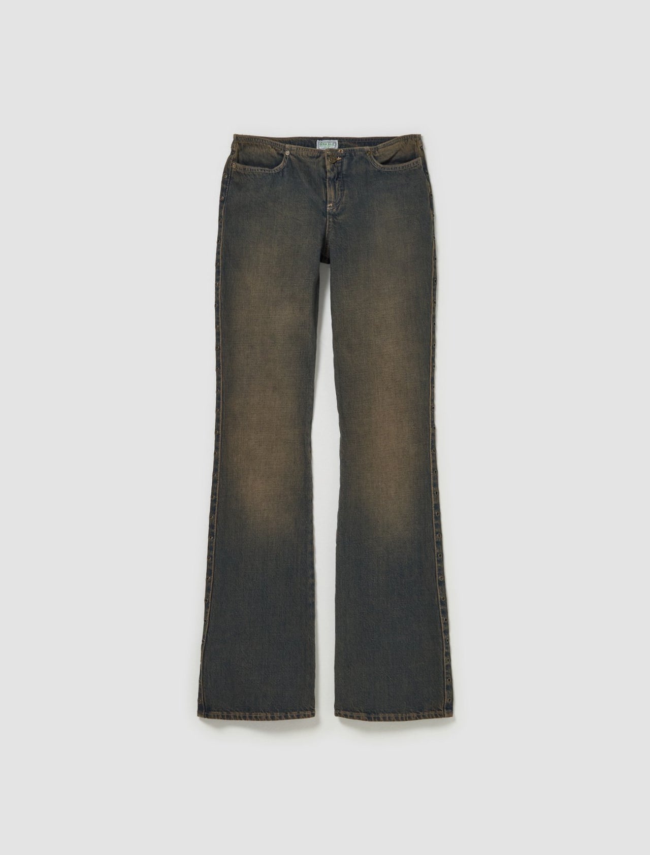 Eyelet Lowrise Denim Pants in Tinted Indigo Wash