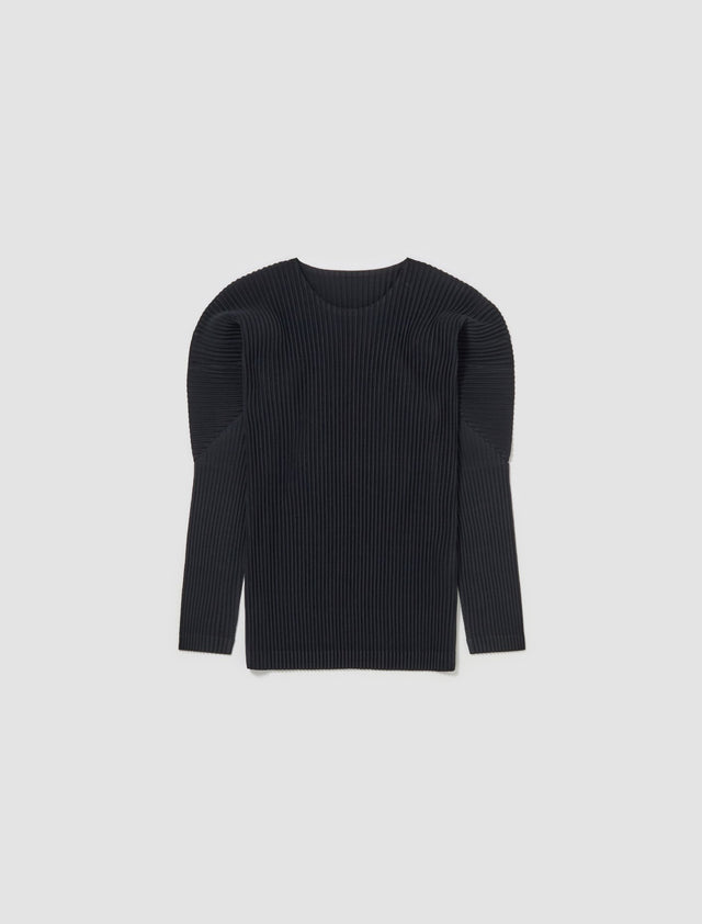 Pleated Sweatshirt in Black