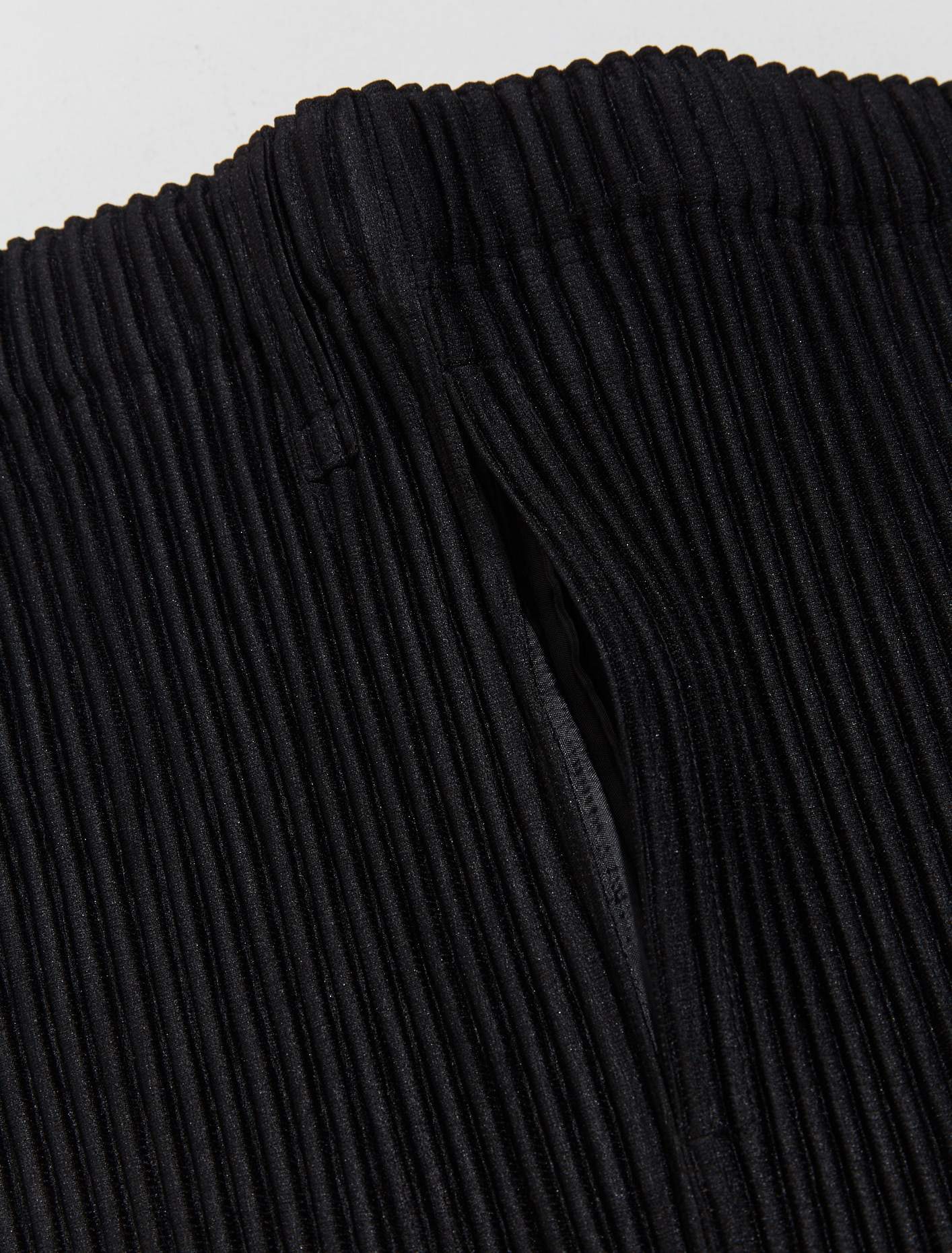 Pleated Straight Leg Pants in Black