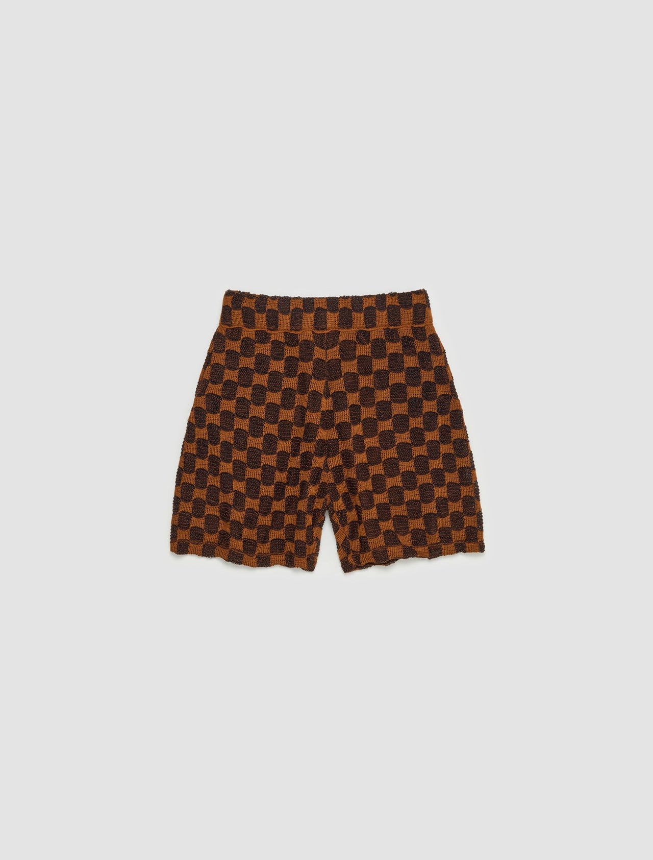 Checkered Shorts in Brick