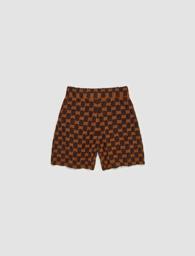 Checkered Shorts in Brick