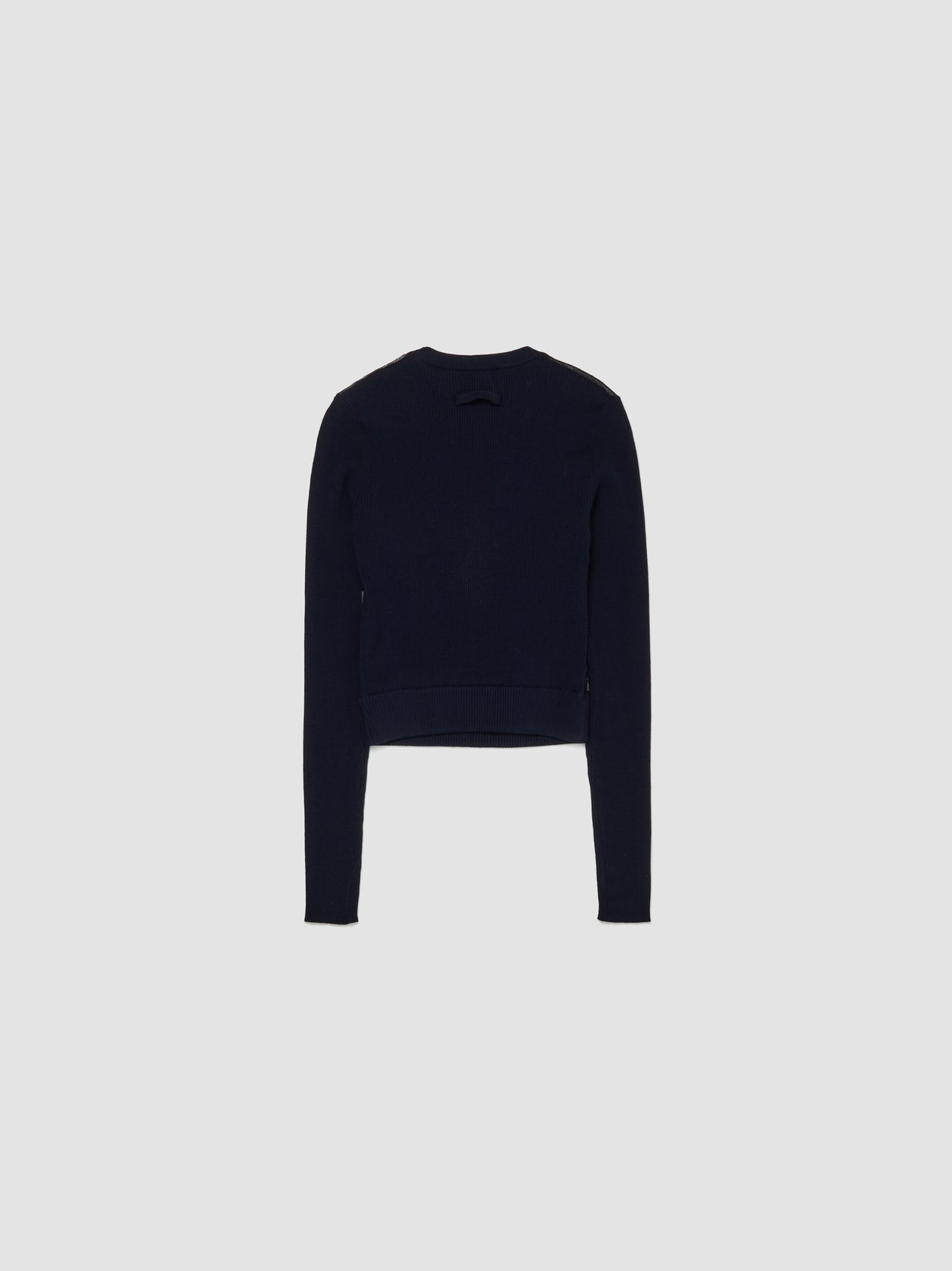 Crewneck Ribbed Mariniere Pullover in Navy & White