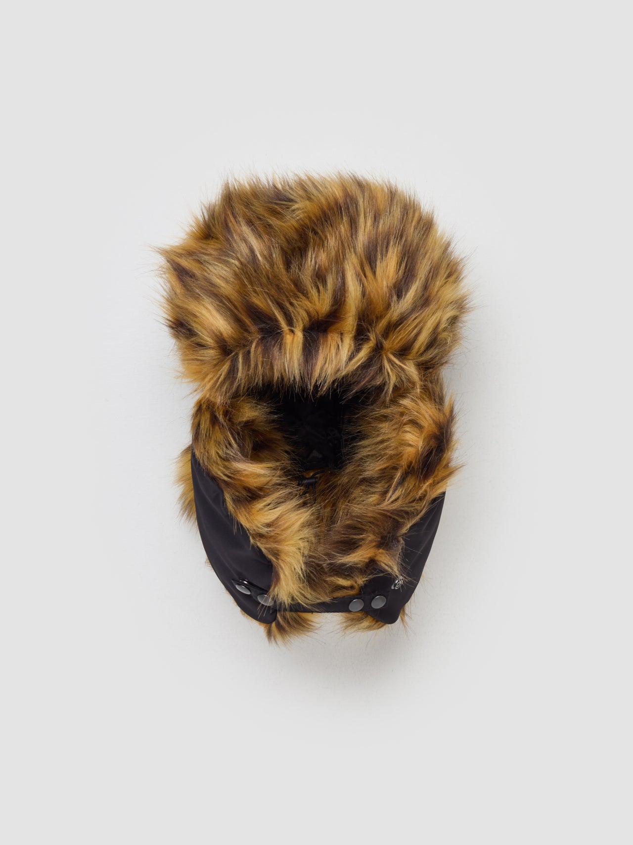 Chapka Hat with Leopard Faux Fur in Black