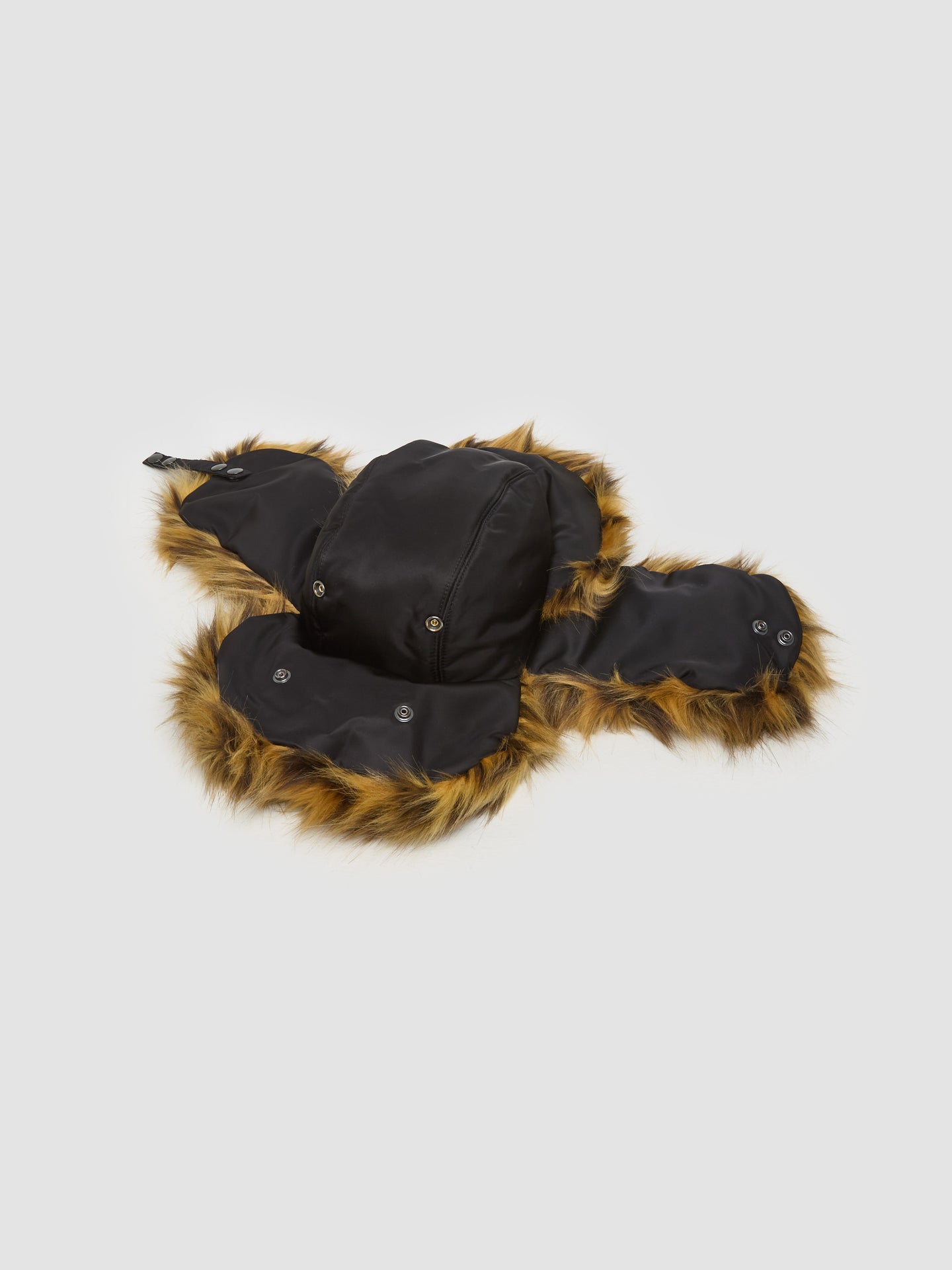 Chapka Hat with Leopard Faux Fur in Black