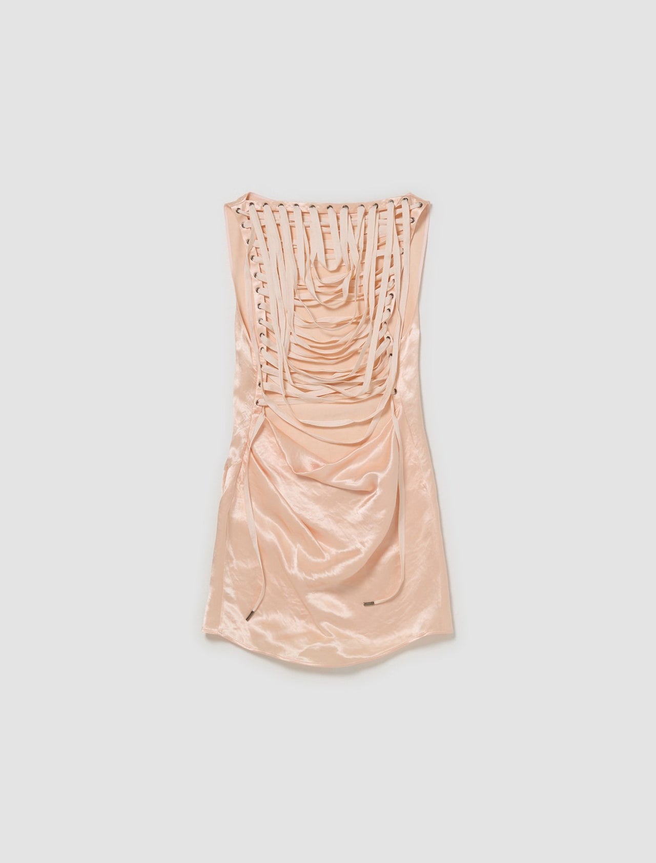 Satin Short Dress in Salmon