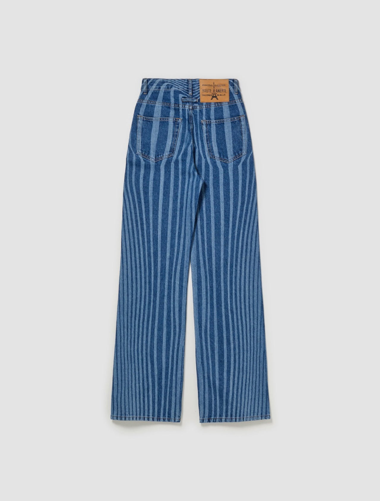 Laser Print Denim Pants in Vintage Blue