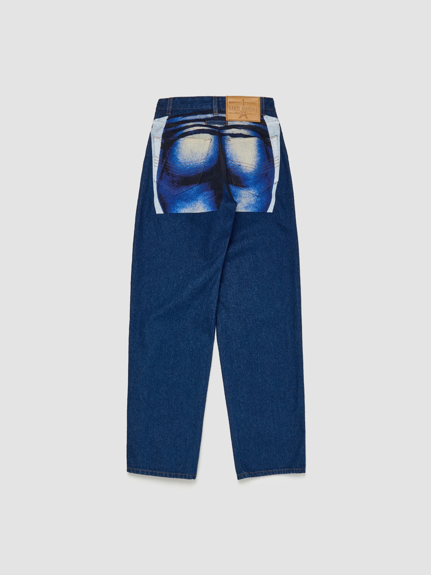 Denim Printed Body Mariniere Jeans in Indigo