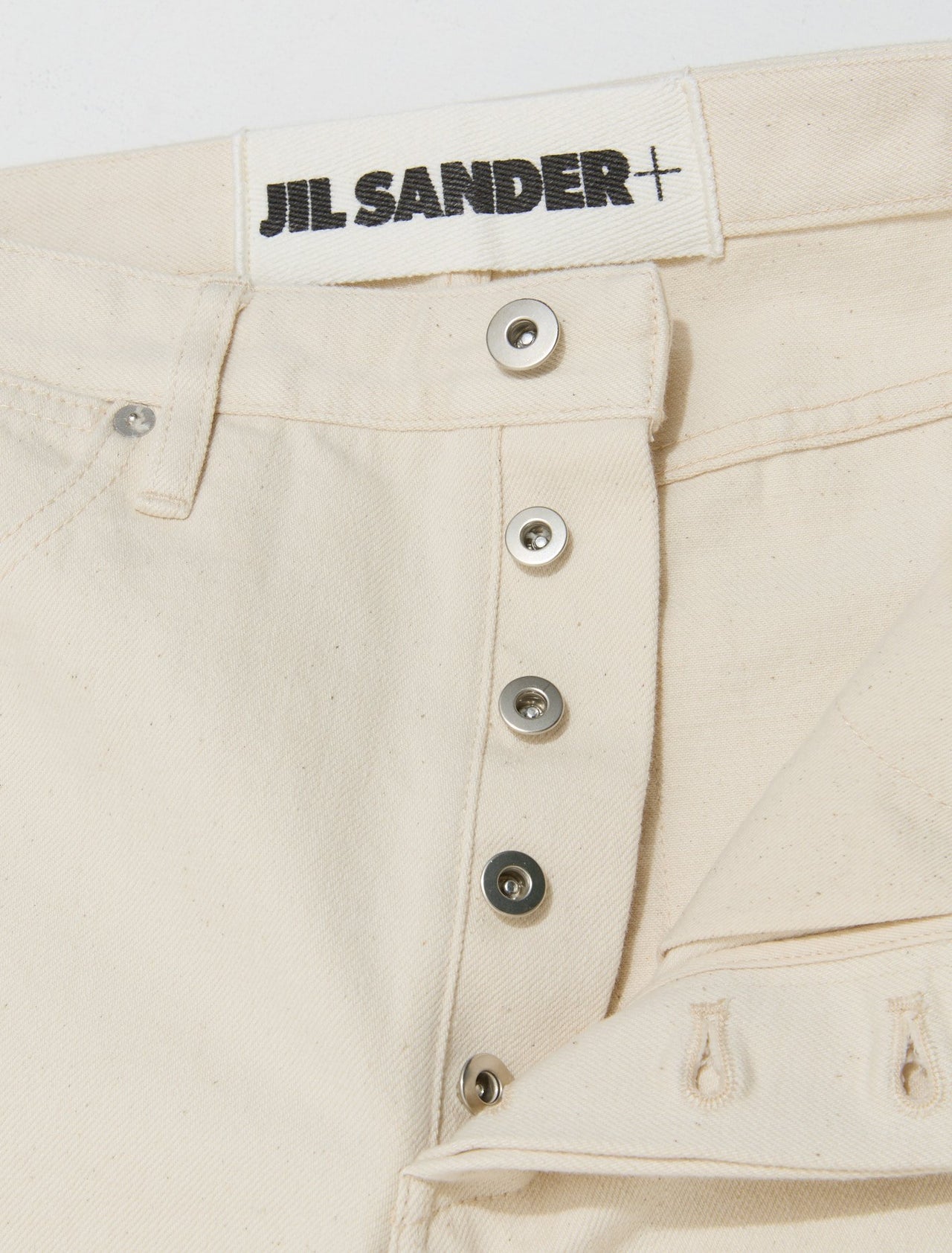 Straight-Leg Denim Trousers in Natural