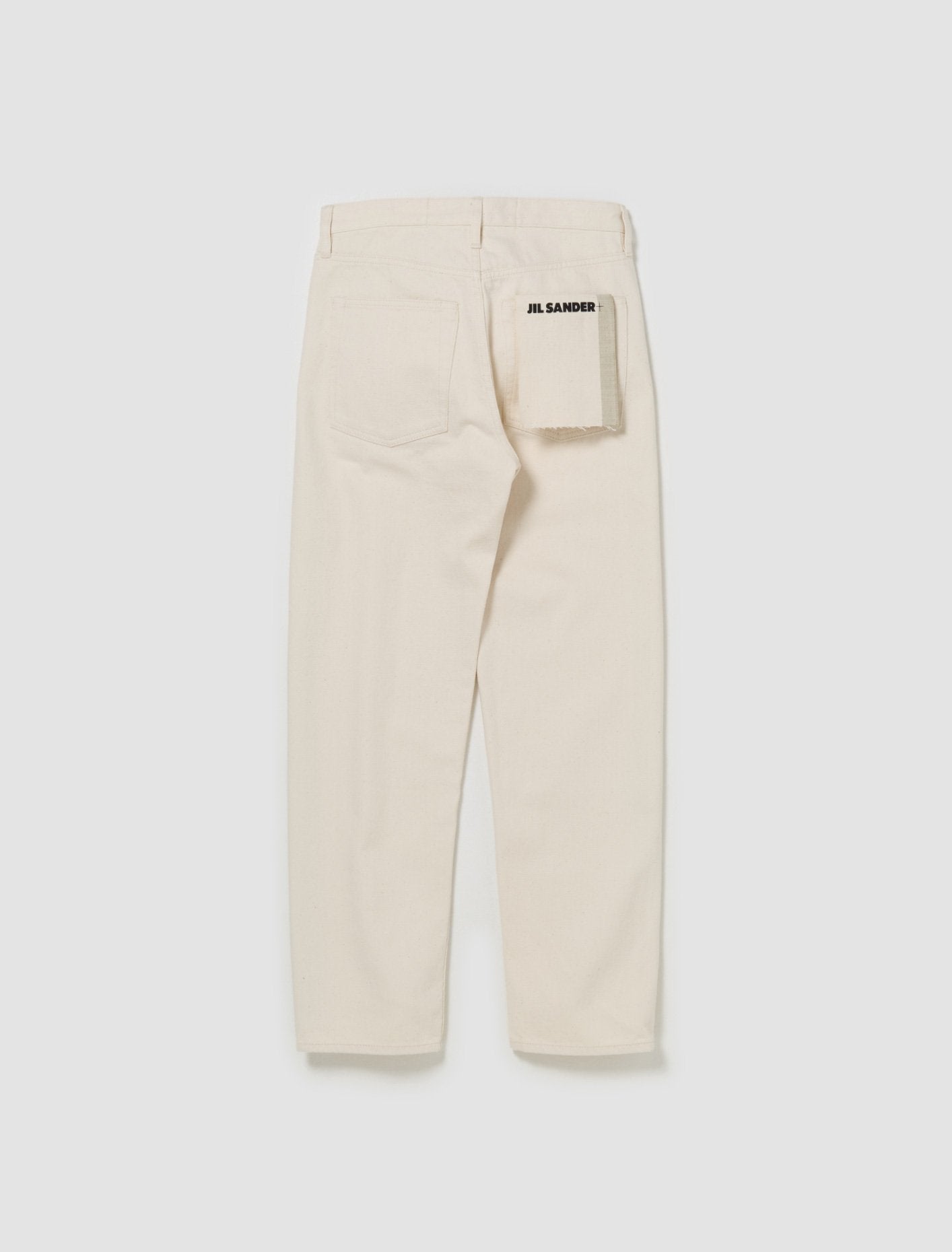 Straight-Leg Denim Trousers in Natural