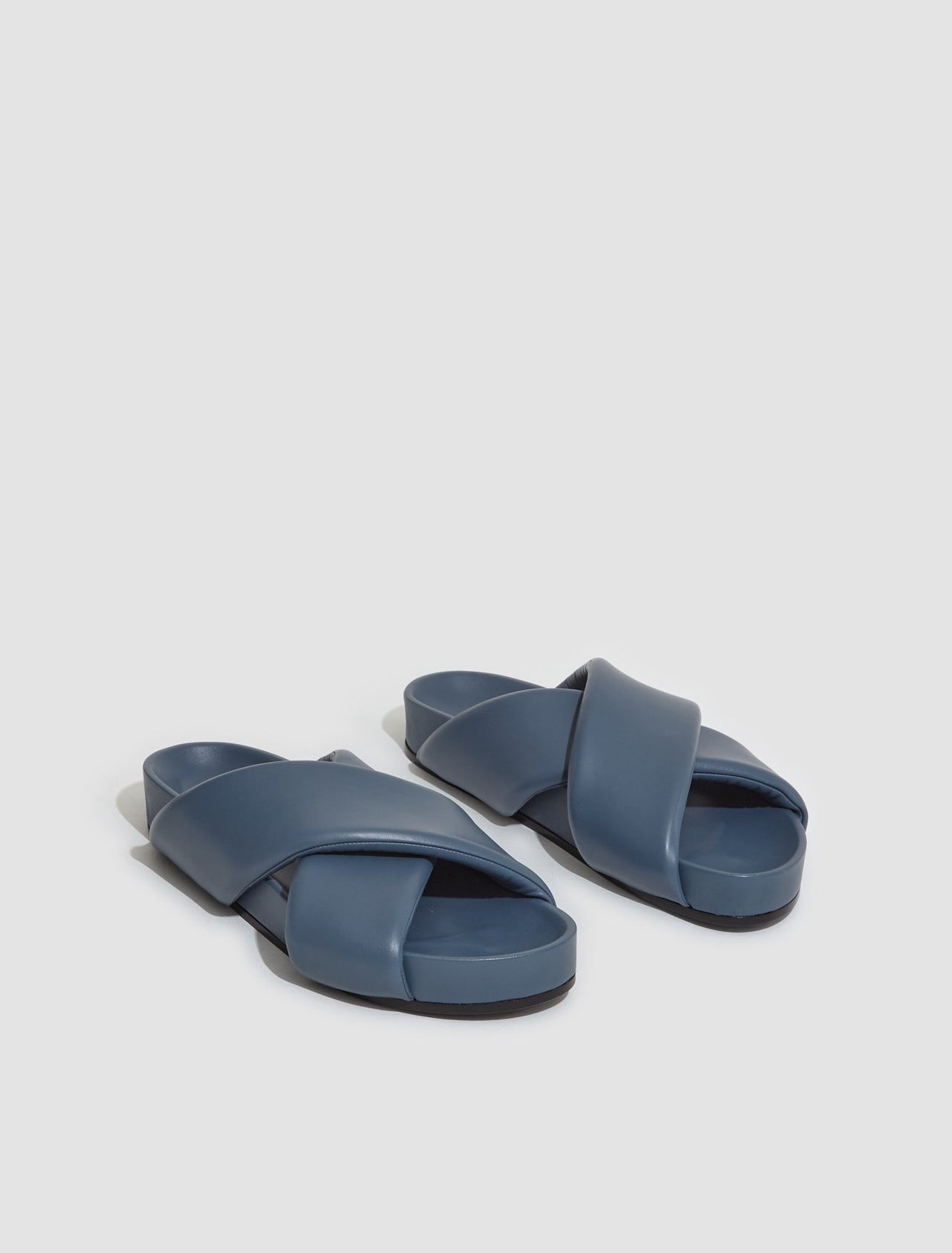 Leather Sandals in Cadet Grey