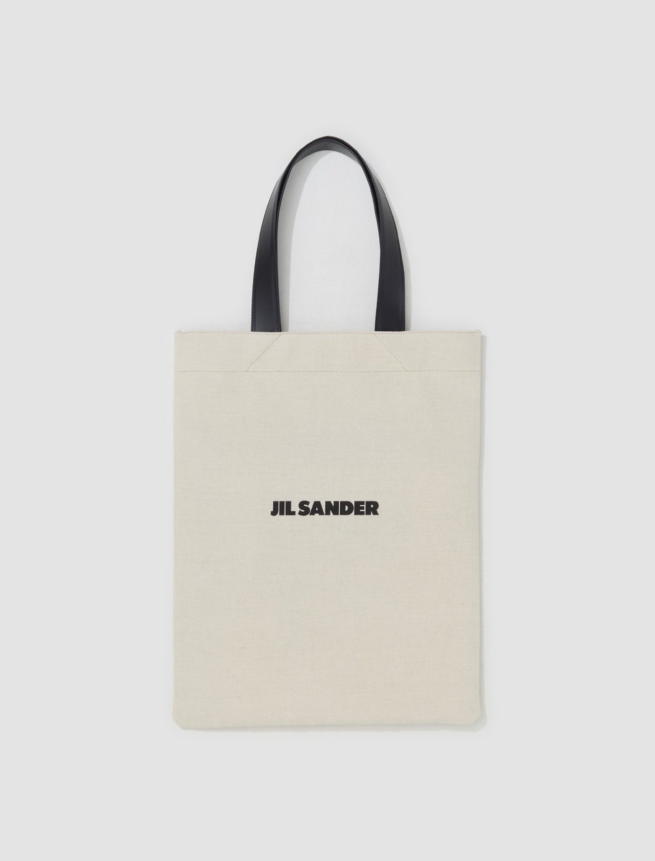Canvas Tote Bag with Leather Strap in Natural