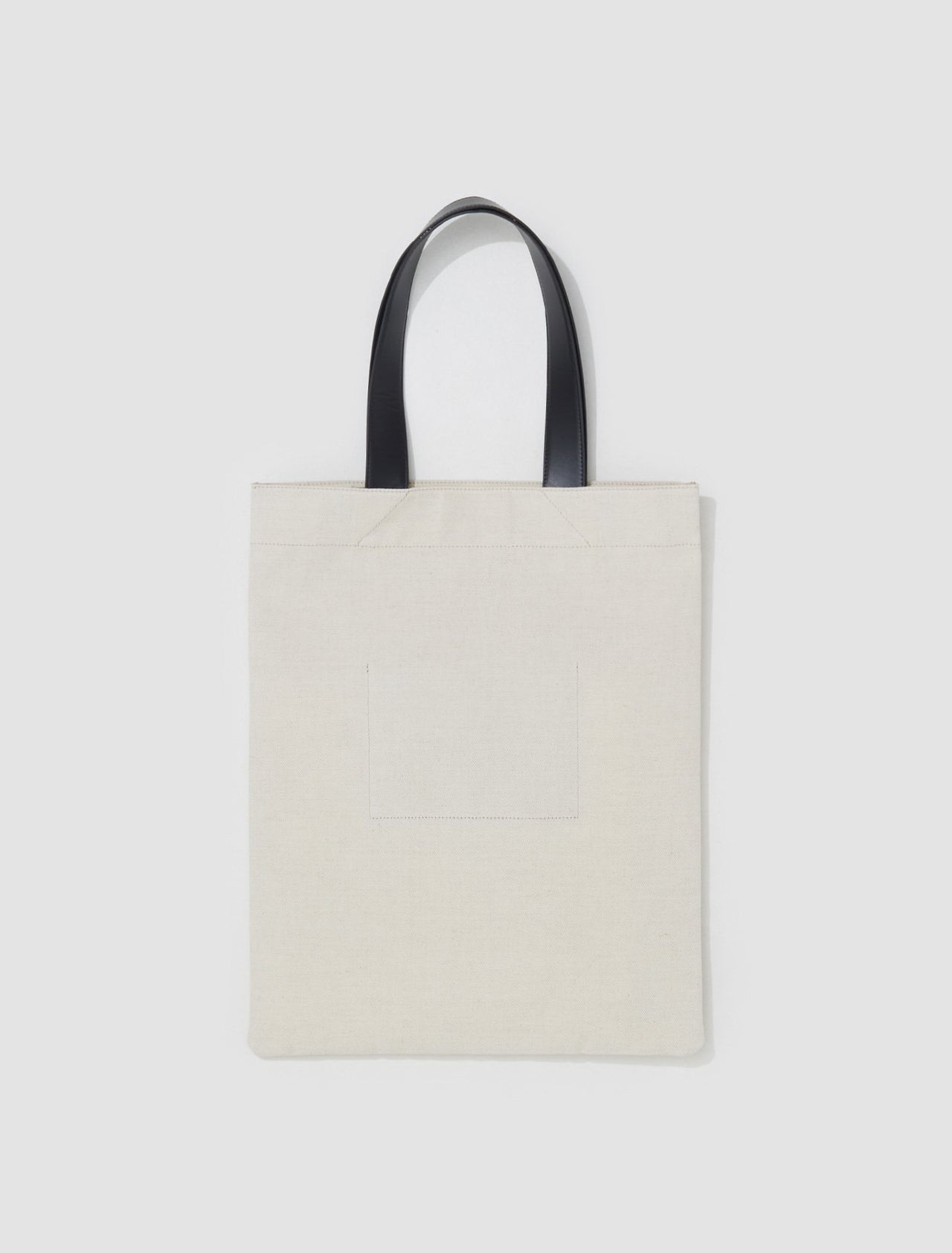 Canvas Tote Bag with Leather Strap in Natural