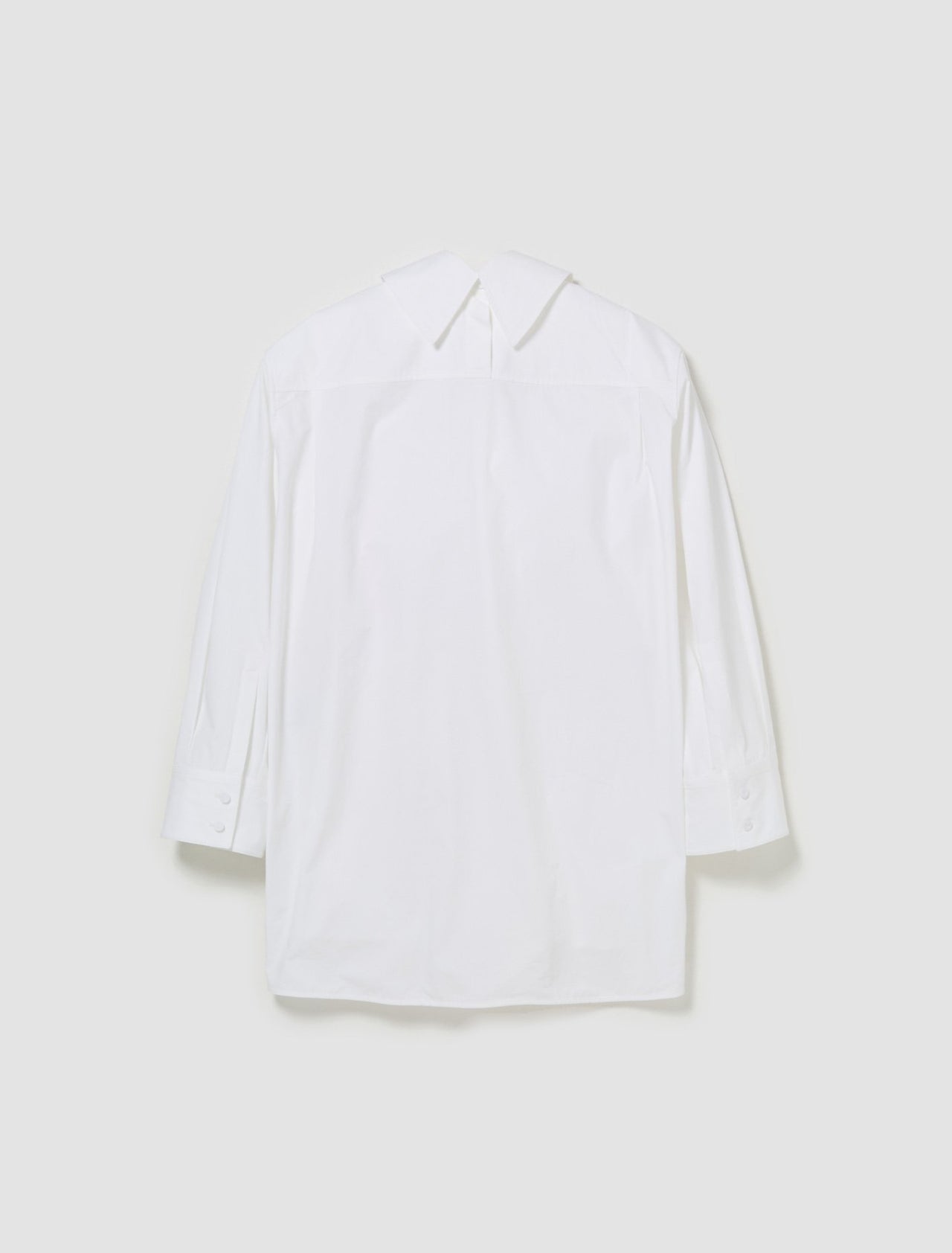 Oversized Shirt with Double Collar in Optic White