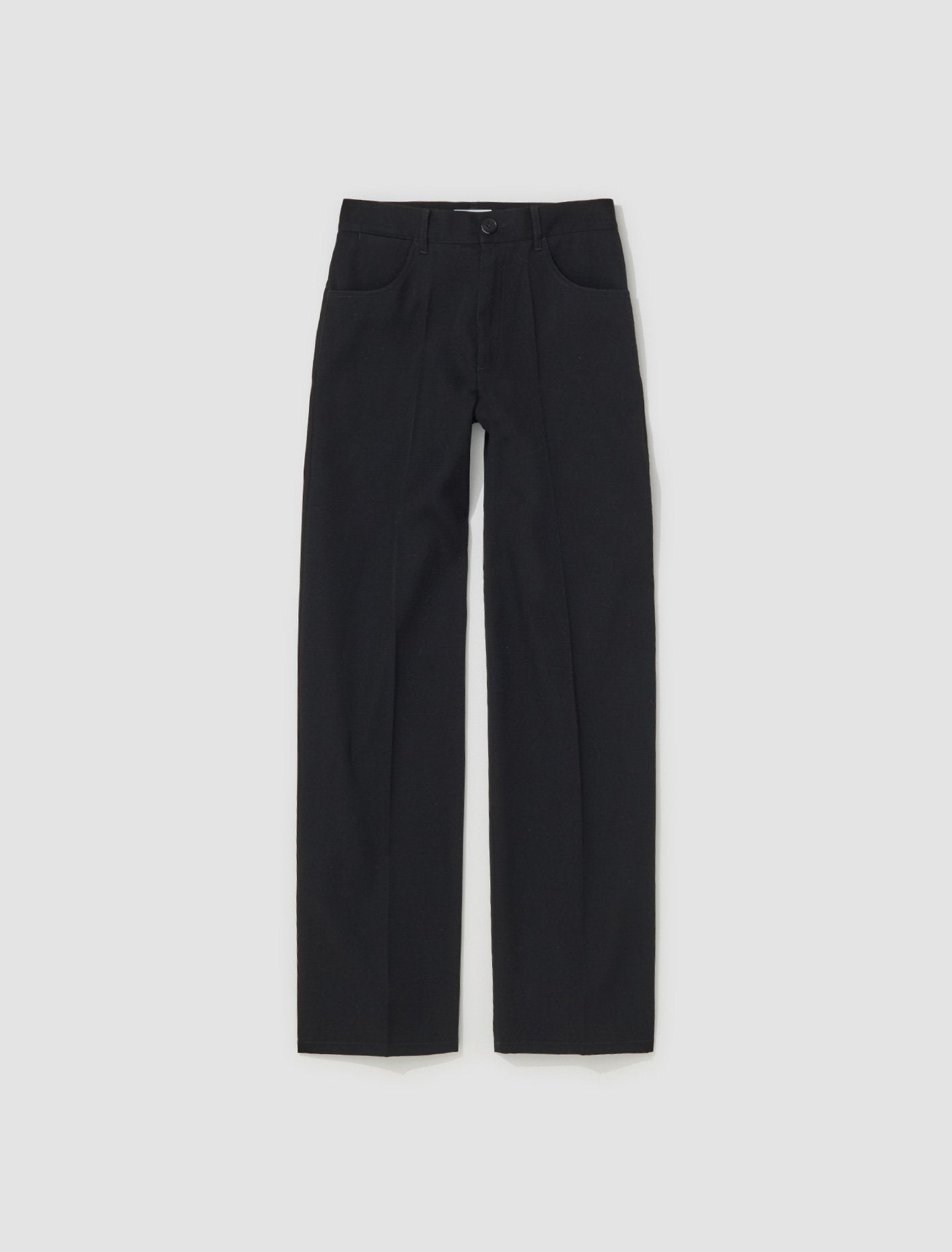Casual Style Wool Trousers in Black