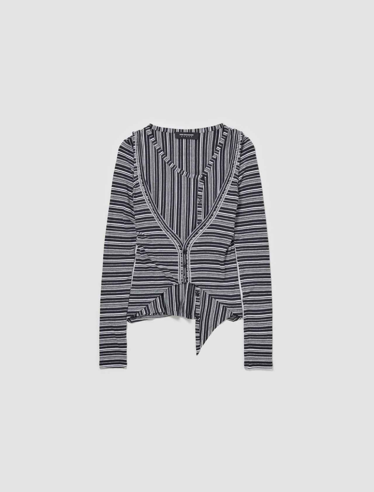 Double Jersey Cardigan in Night Stripe