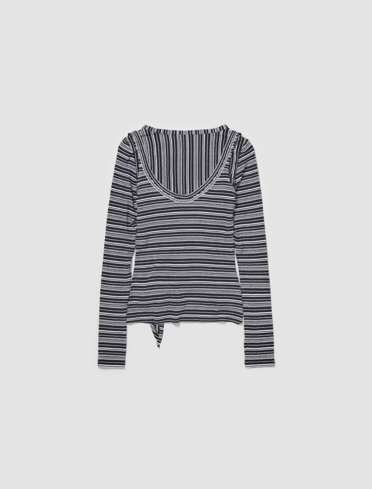 Double Jersey Cardigan in Night Stripe