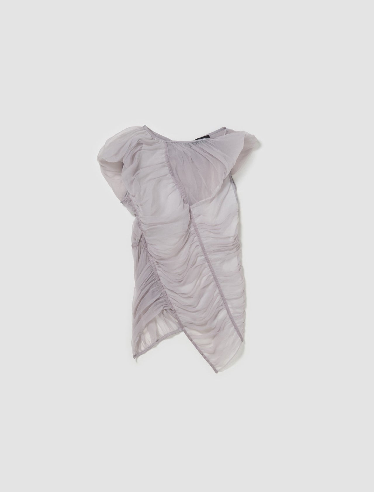 Lozen Gathered Blouse in Cloud Grey