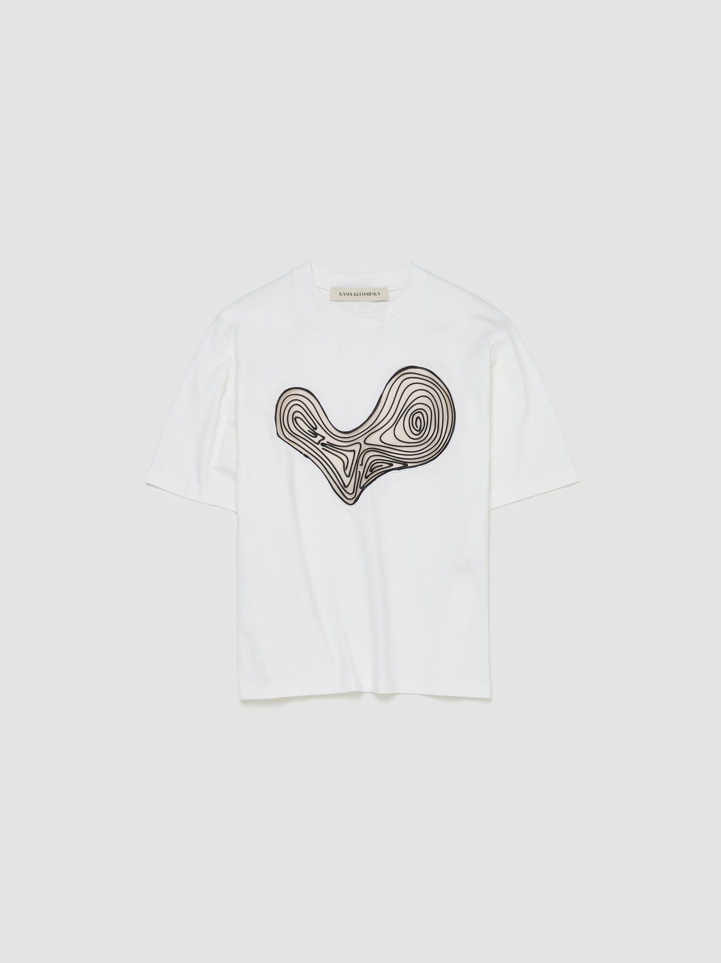 Small Topography Heart T-Shirt in White