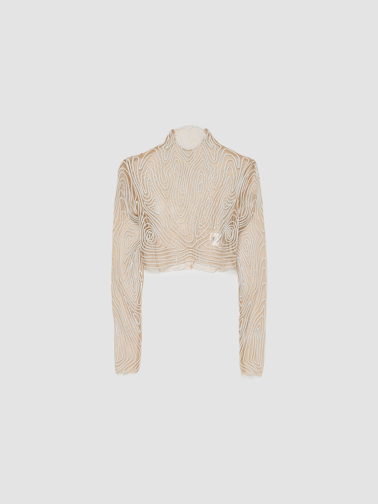 Topography Turtleneck in White & Beige