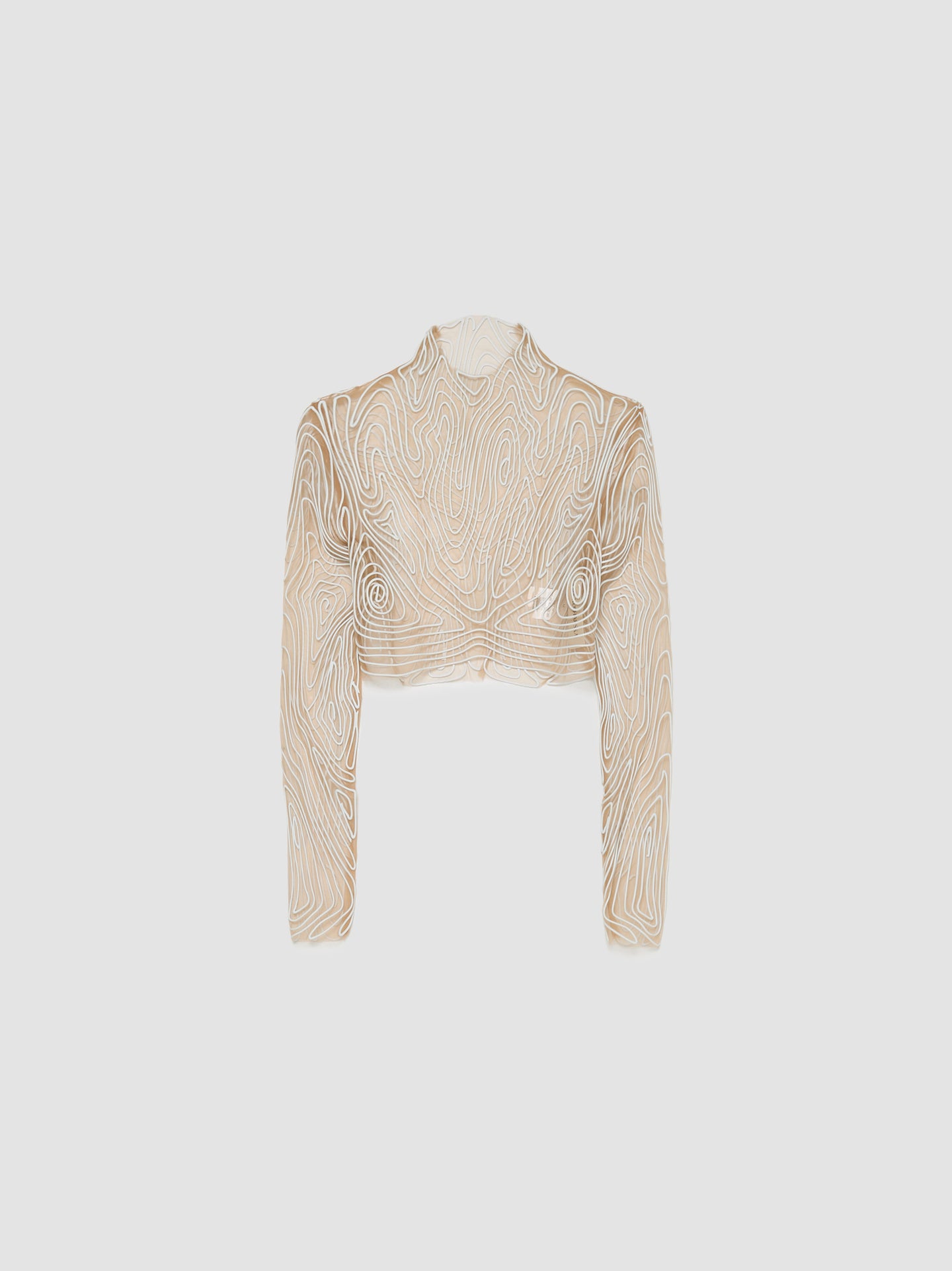 Topography Turtleneck in White & Beige