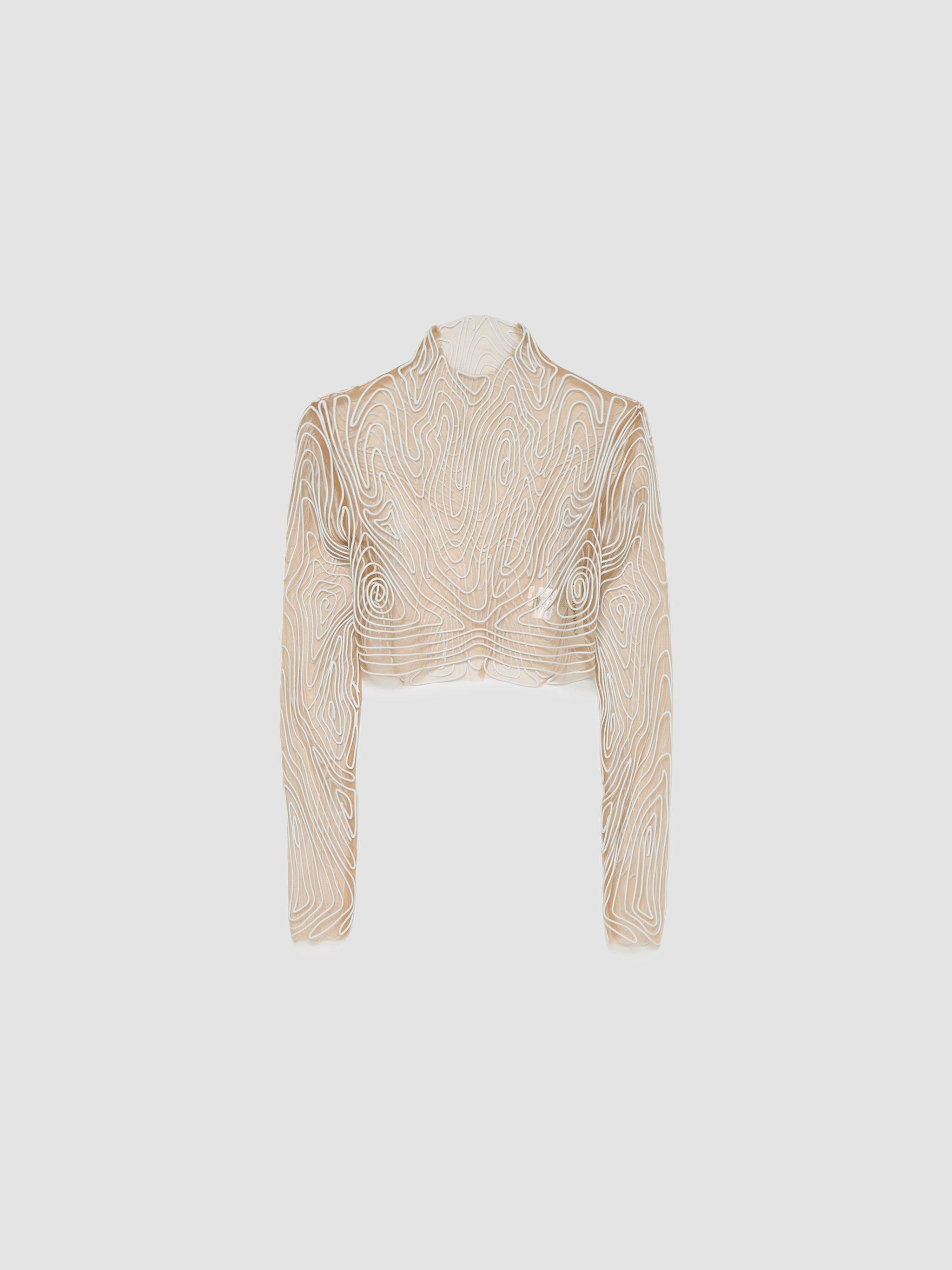 Topography Turtleneck in White & Beige