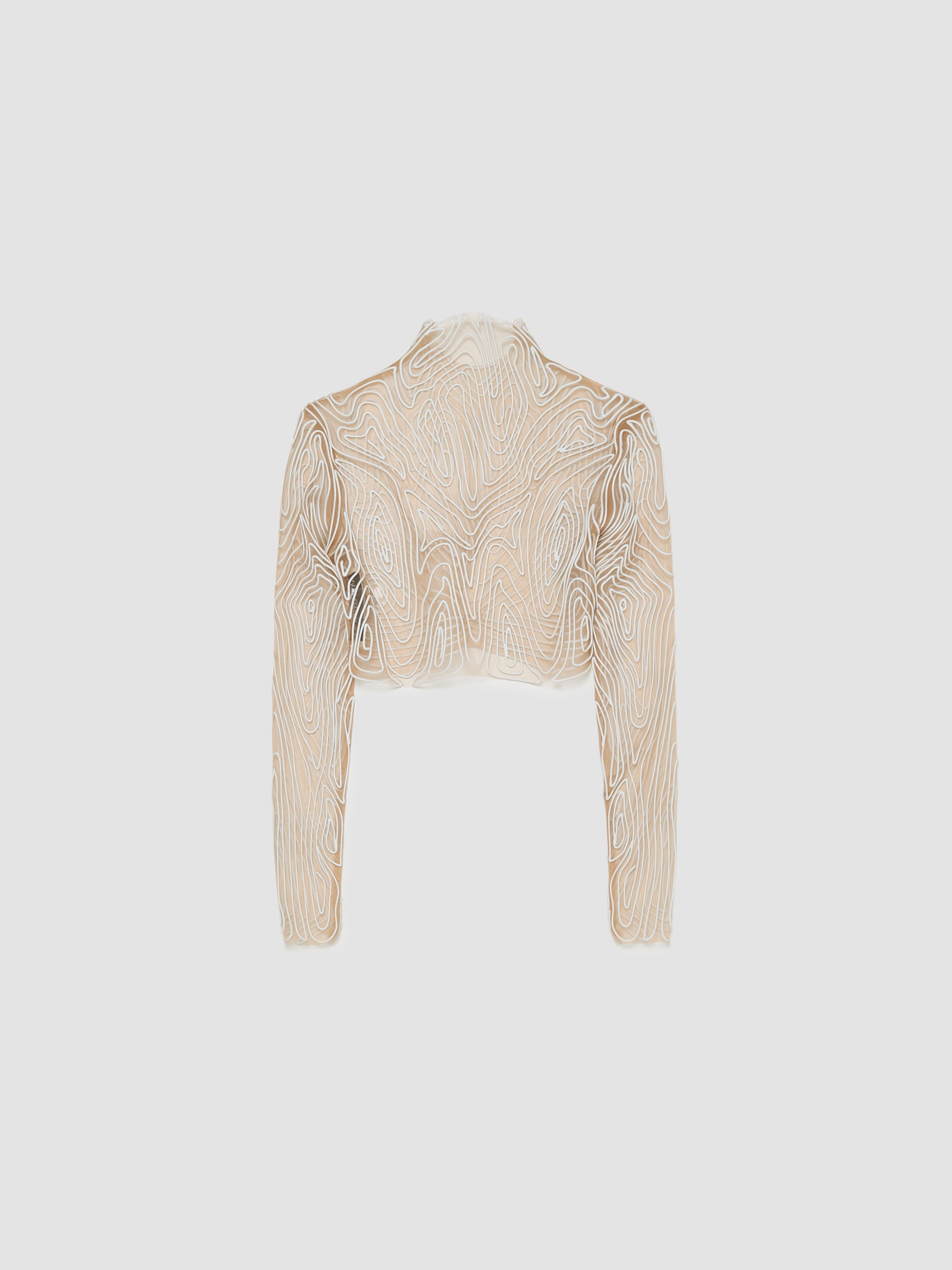 Topography Turtleneck in White & Beige