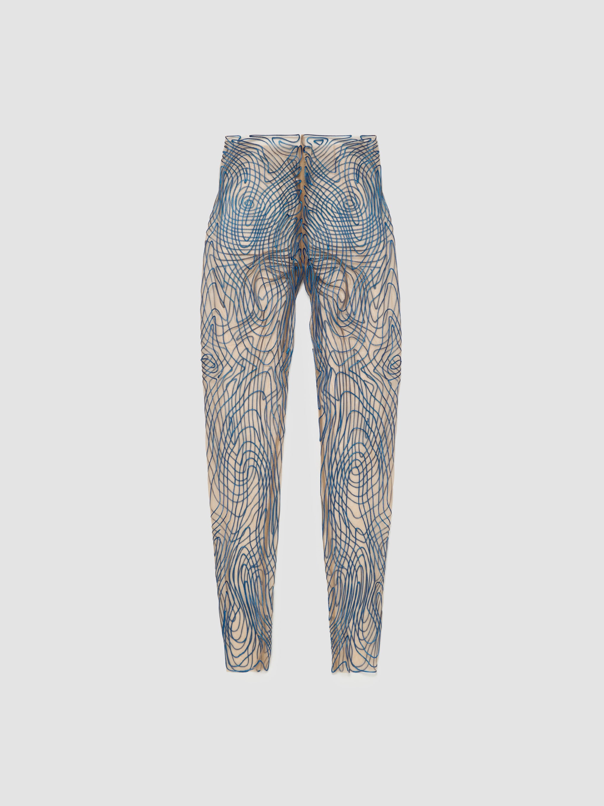 Topography Leggings in Metallic Blue & Beige