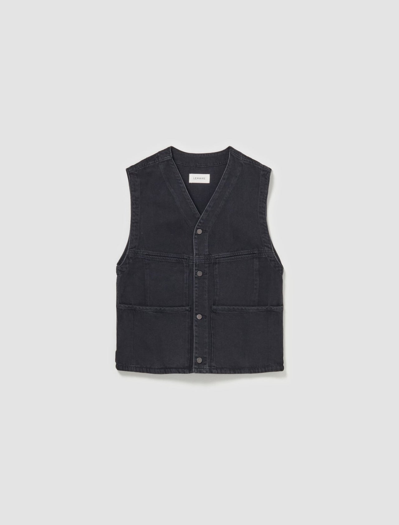 4 Pocket Gilet in Bleached Black