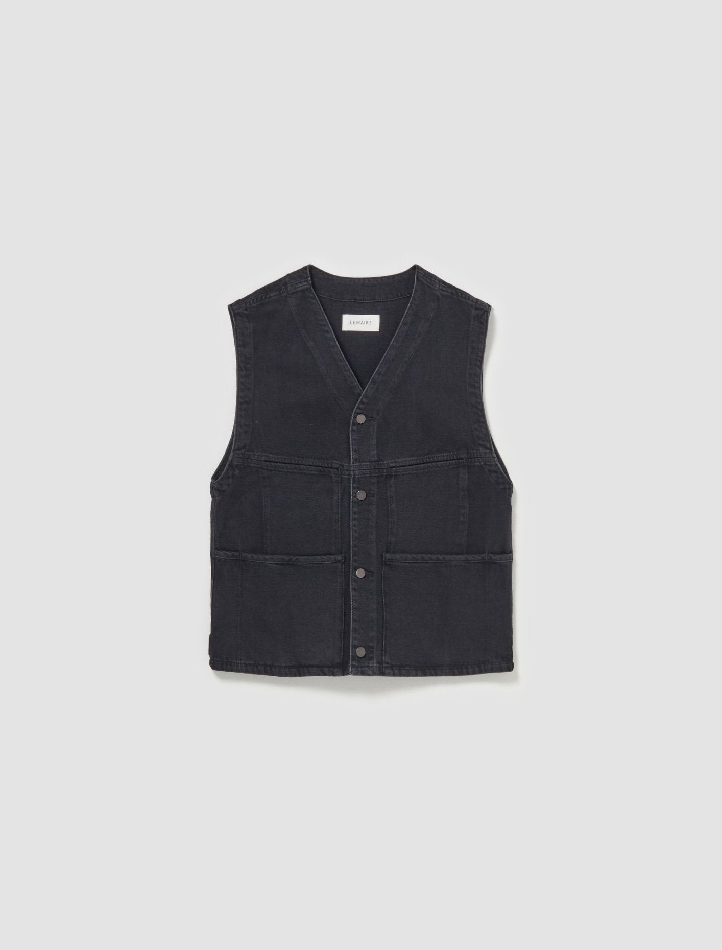 4 Pocket Gilet in Bleached Black